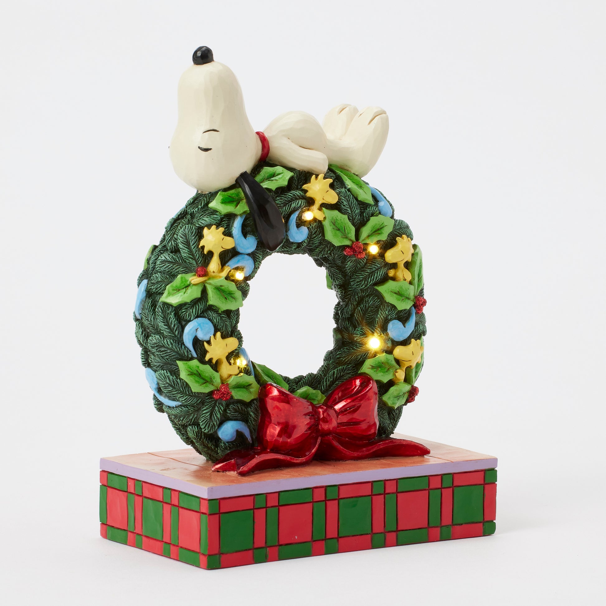 Jim Shore Snoopy Sleeping on Christmas LED Wreath