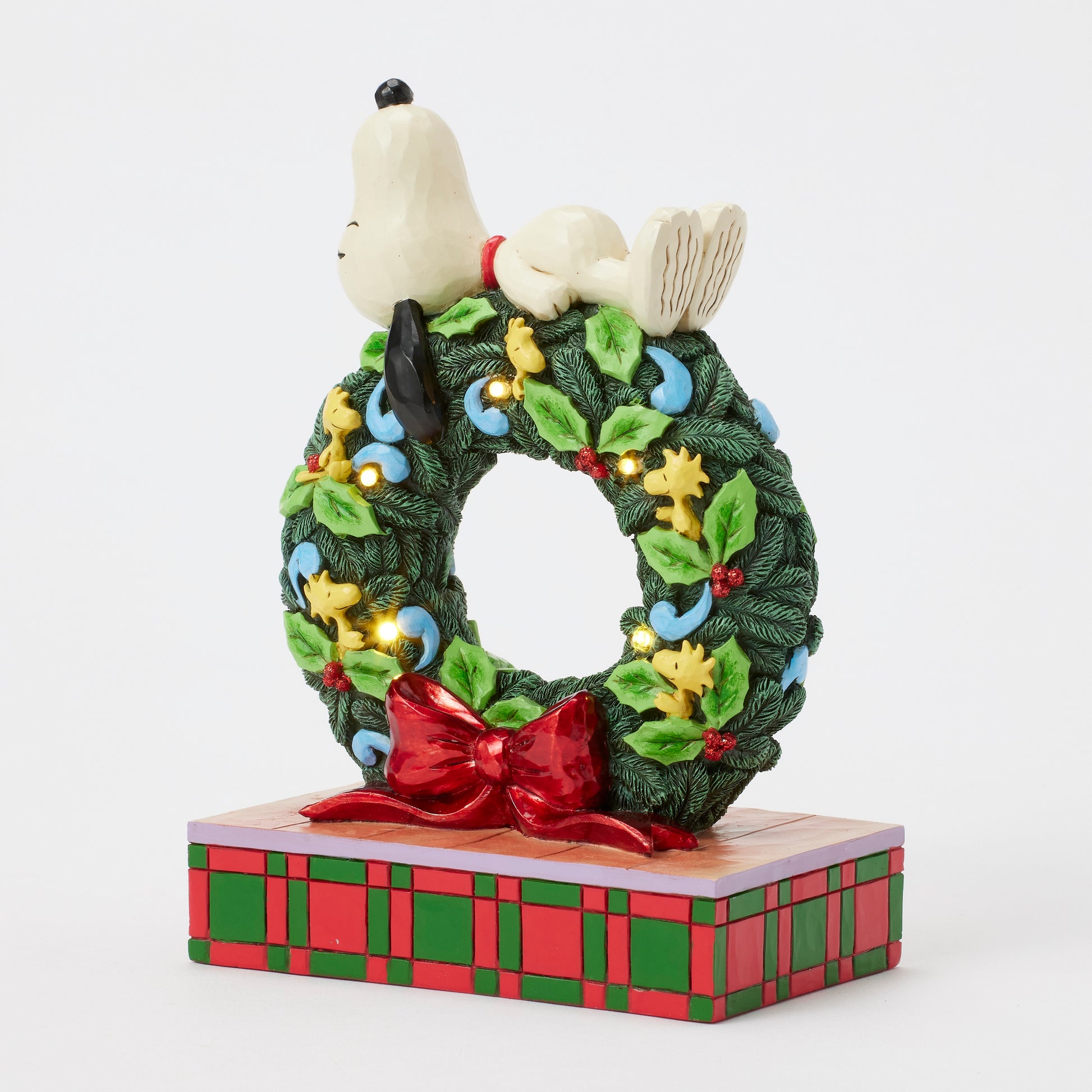 Jim Shore Snoopy Sleeping on Christmas LED Wreath