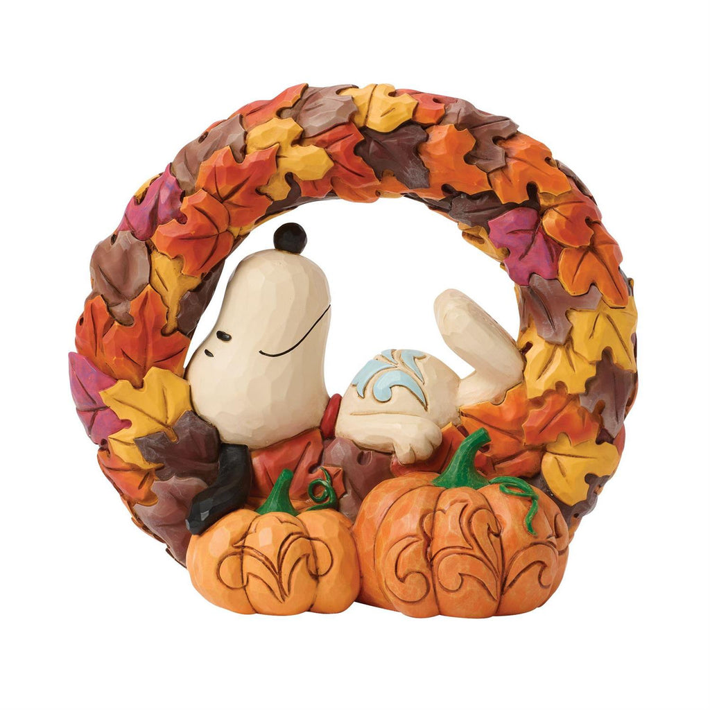 Jim Shore Snoopy on Fall Wreath