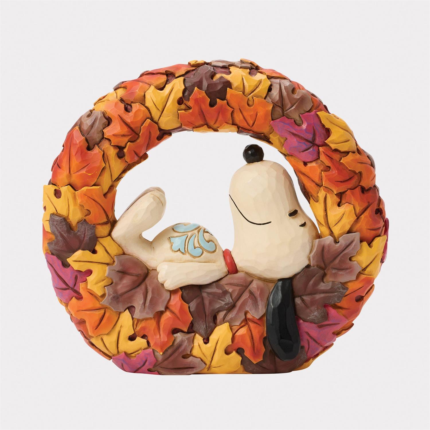 Jim Shore Snoopy on Fall Wreath