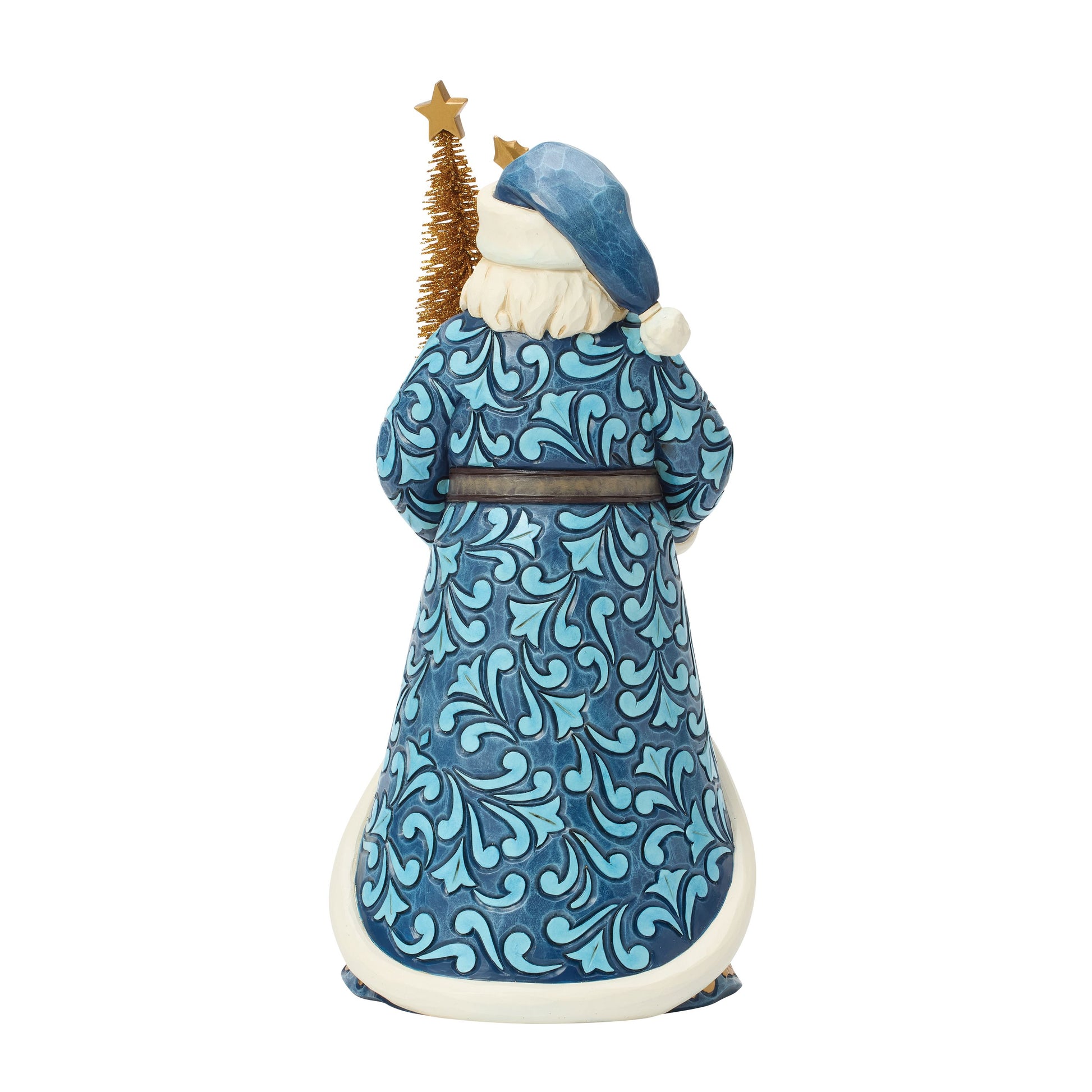 Jim Shore Blue & Gold Santa Sisal Figurine