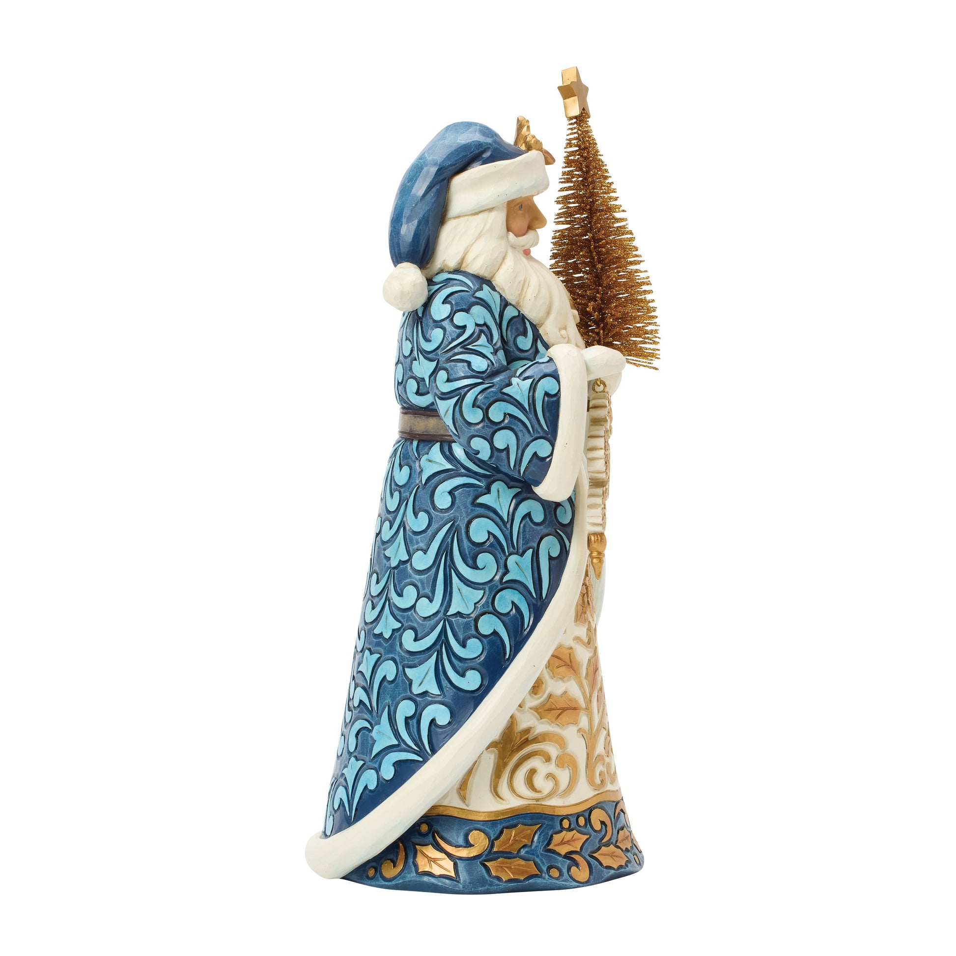 Jim Shore Blue & Gold Santa Sisal Figurine