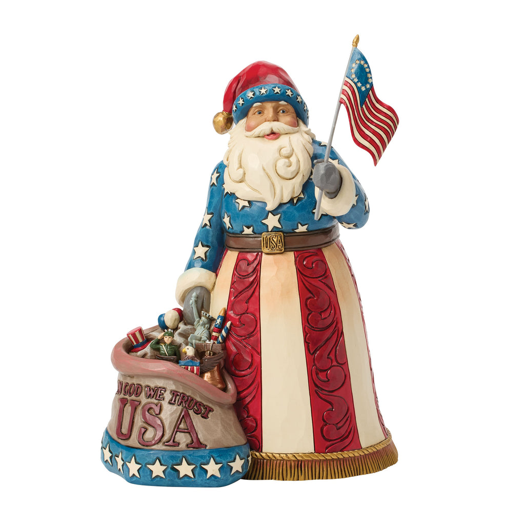 Jim Shore 250th Patriotic Santa w/ Flag Fig