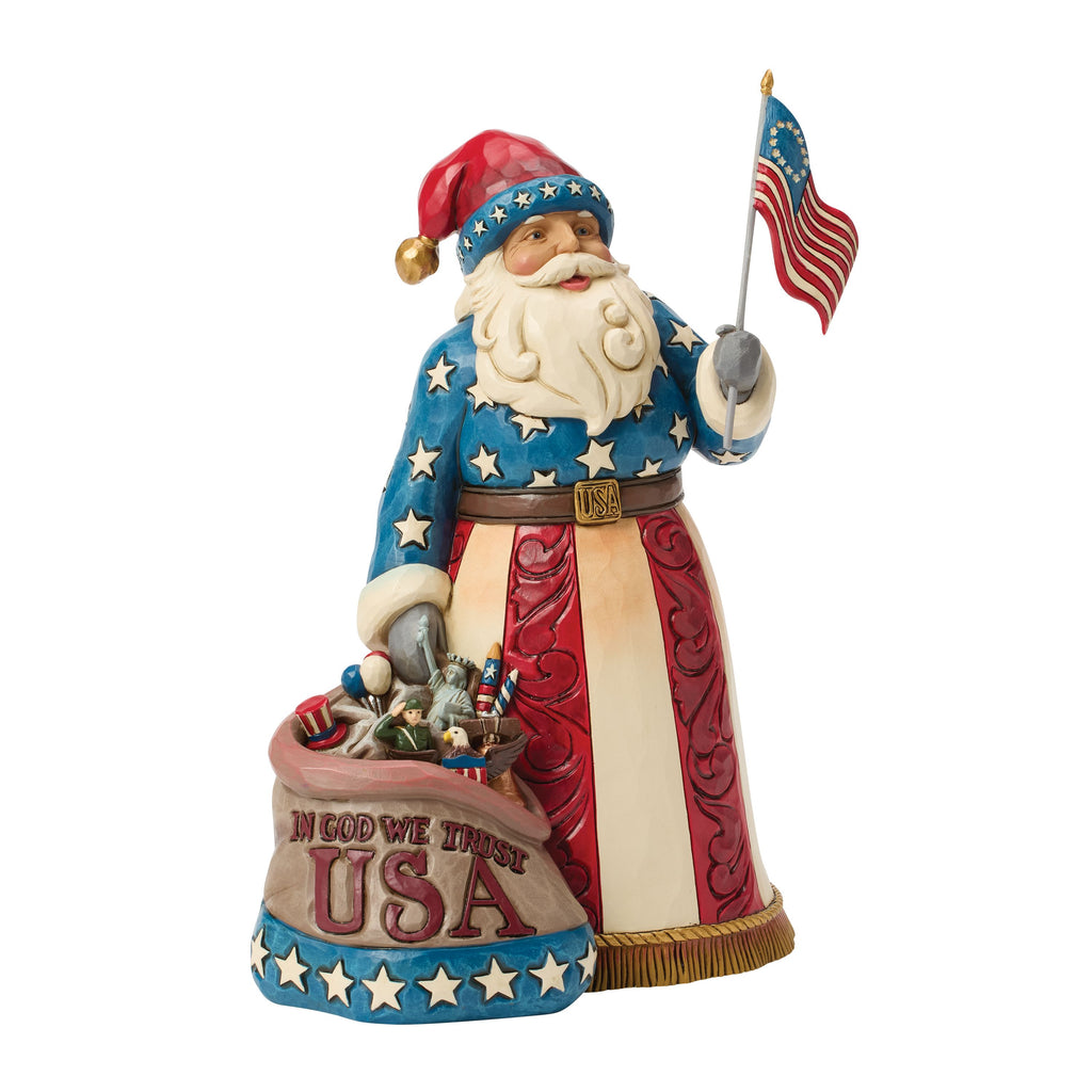 Jim Shore 250th Patriotic Santa w/ Flag Fig