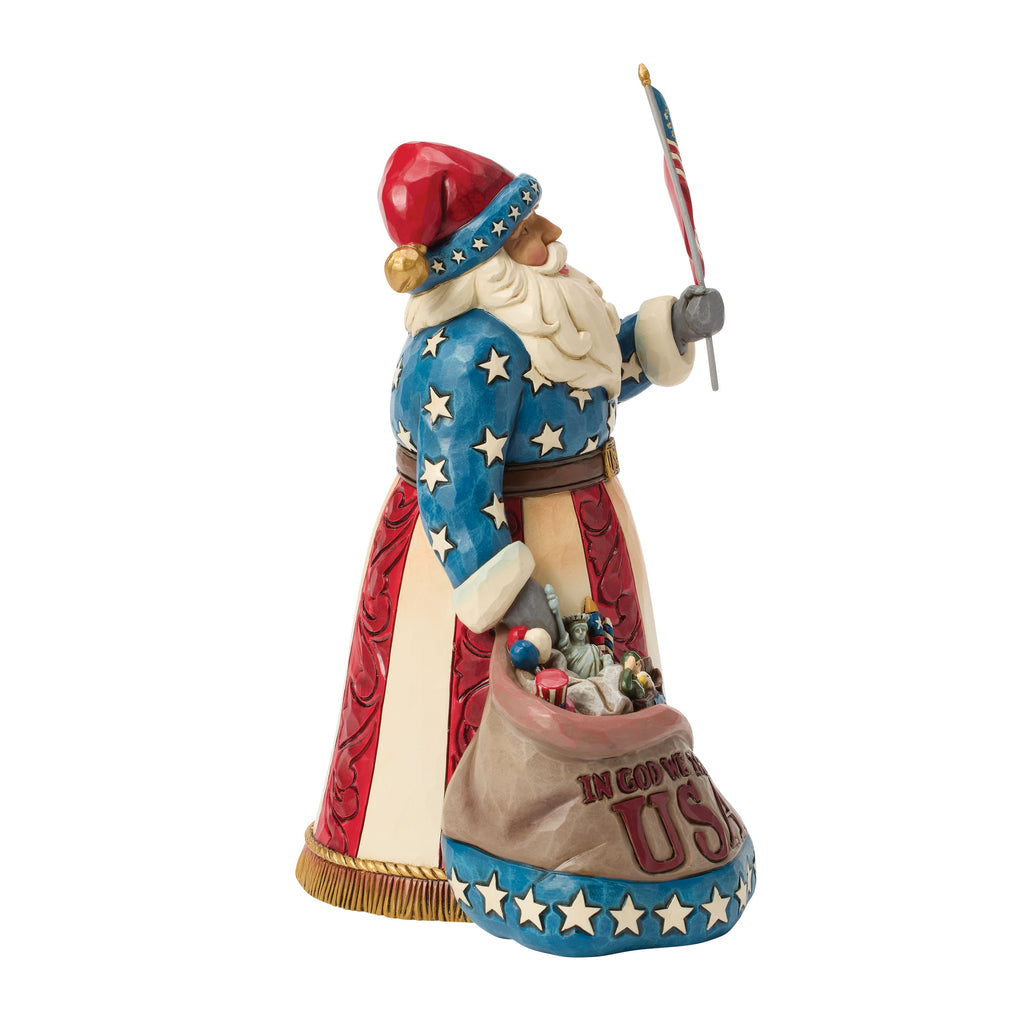 Jim Shore 250th Patriotic Santa w/ Flag Fig