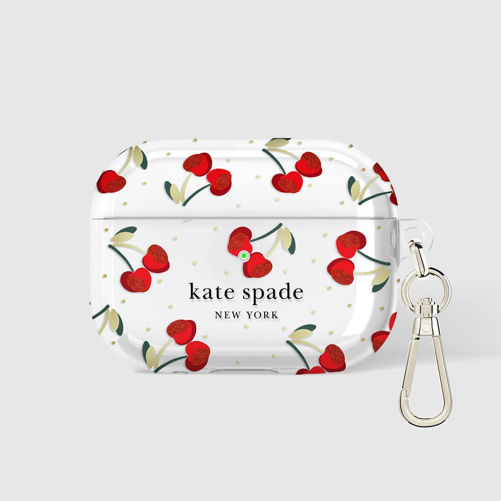 Kate Spade New York AirPods Pro Protective Case with Keychain Ring - Cherry Dot