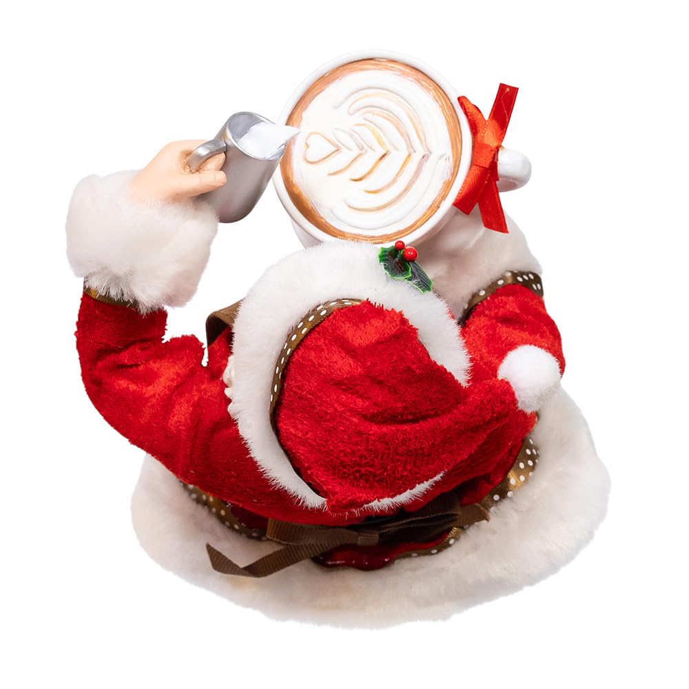 Fabriché™ Santa with Oversized I Love Coffee Cup & Creamer