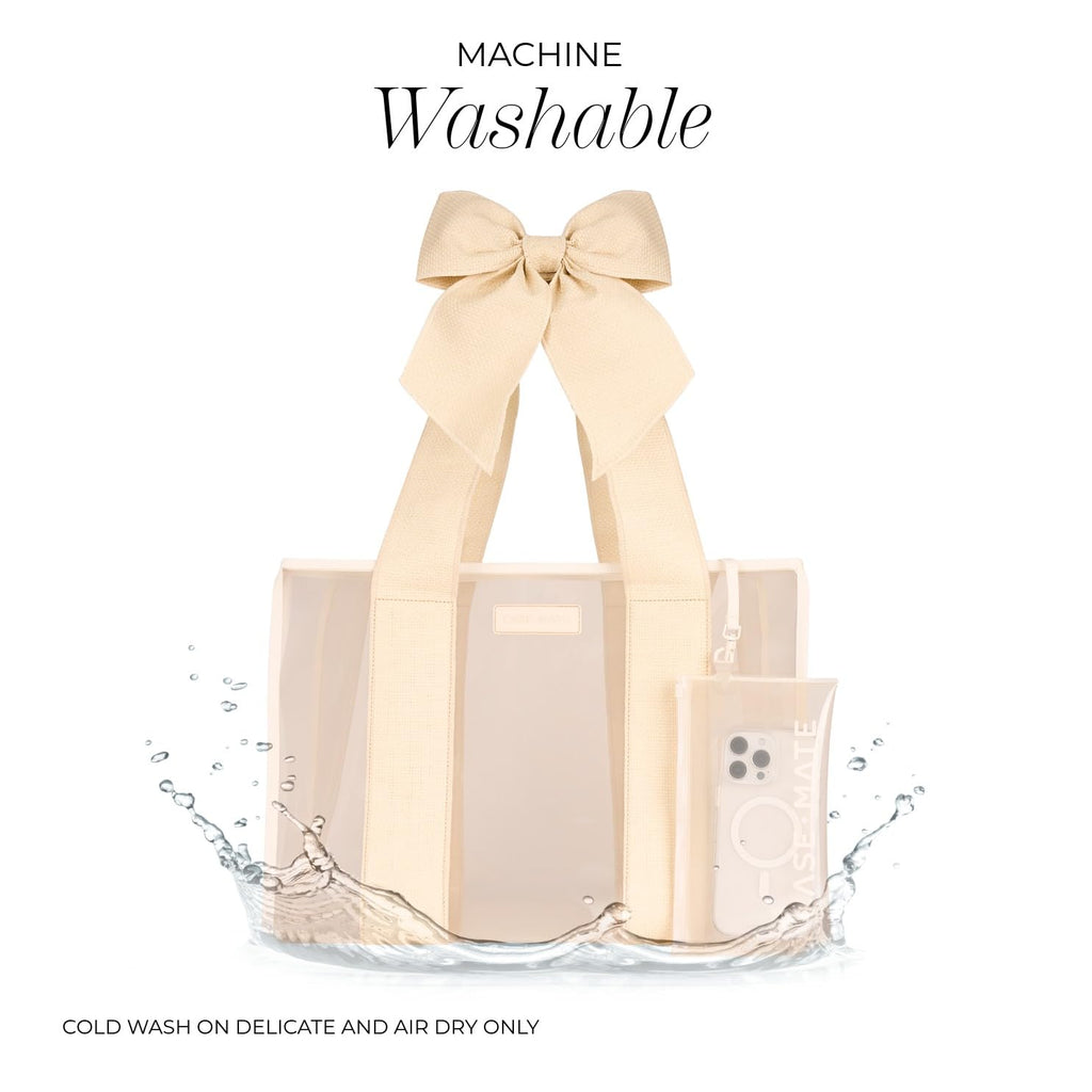 Case-Mate Special Edition Ecru Raffia Bow Beach Tote