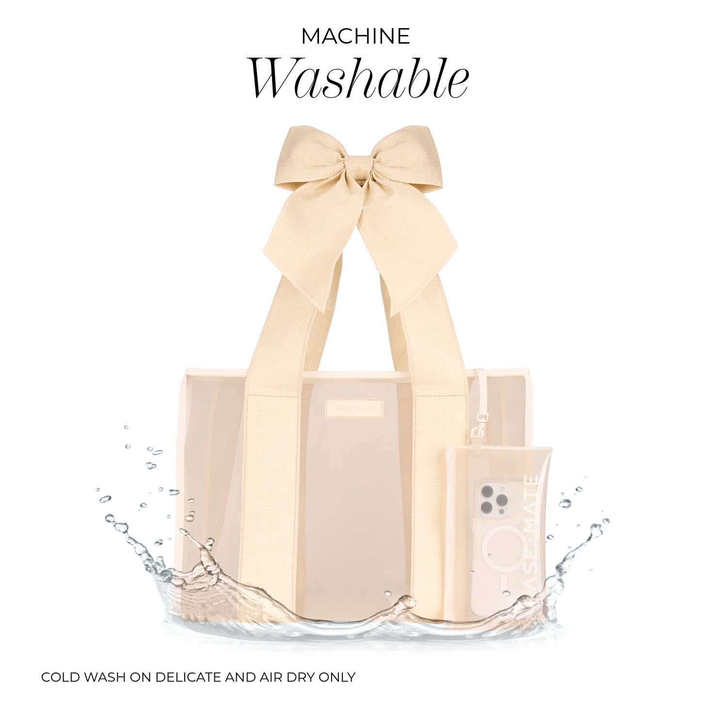 Case-Mate Special Edition Ecru Raffia Bow Beach Tote