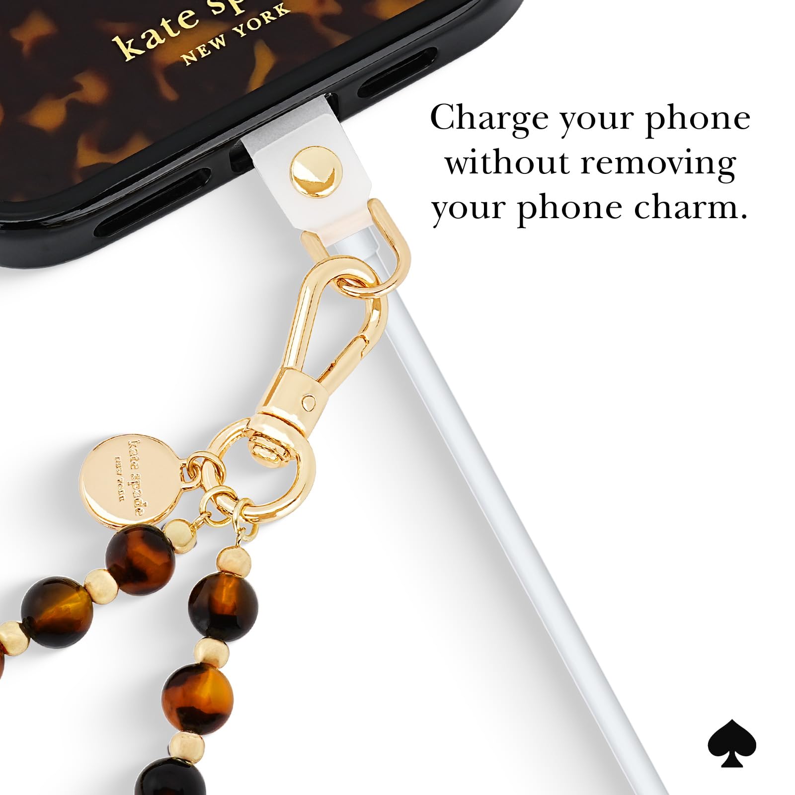 Kate Spade Phone Charm - Tortoise Bead