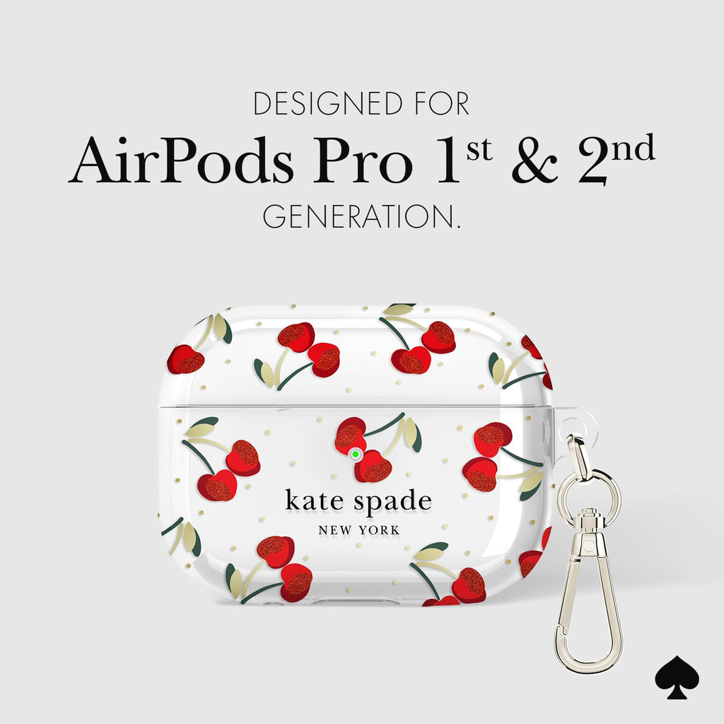 Kate Spade New York AirPods Pro Protective Case with Keychain Ring - Cherry Dot