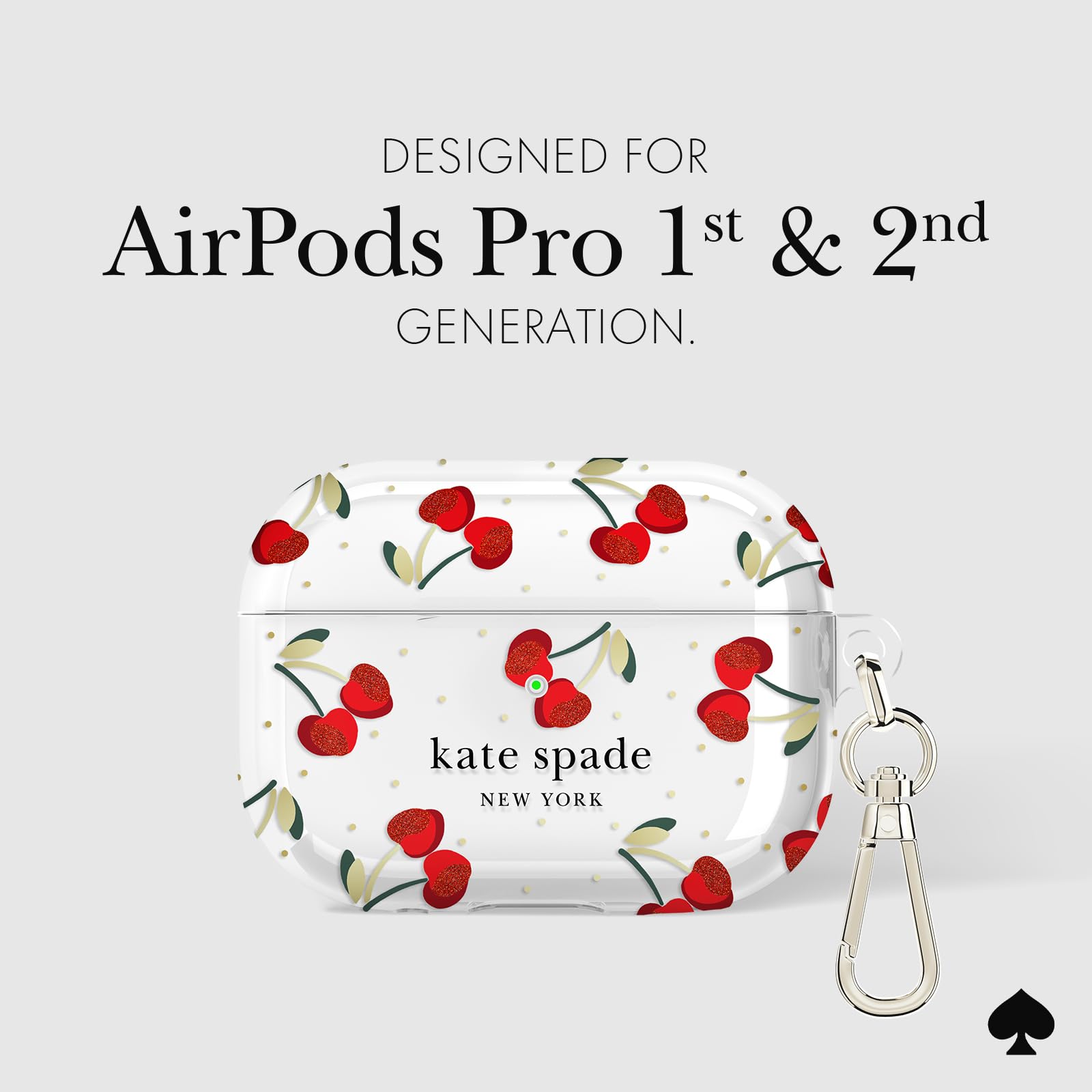 Kate Spade New York AirPods Pro Protective Case with Keychain Ring - Cherry Dot