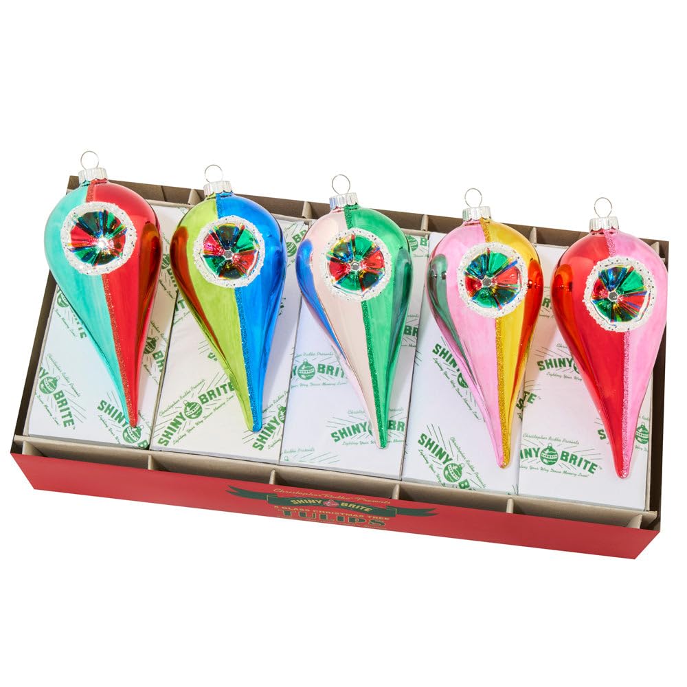 Shiny Bright Hand-Crafted Eurpean Glass Decorative Ornament- Reflector Tulips