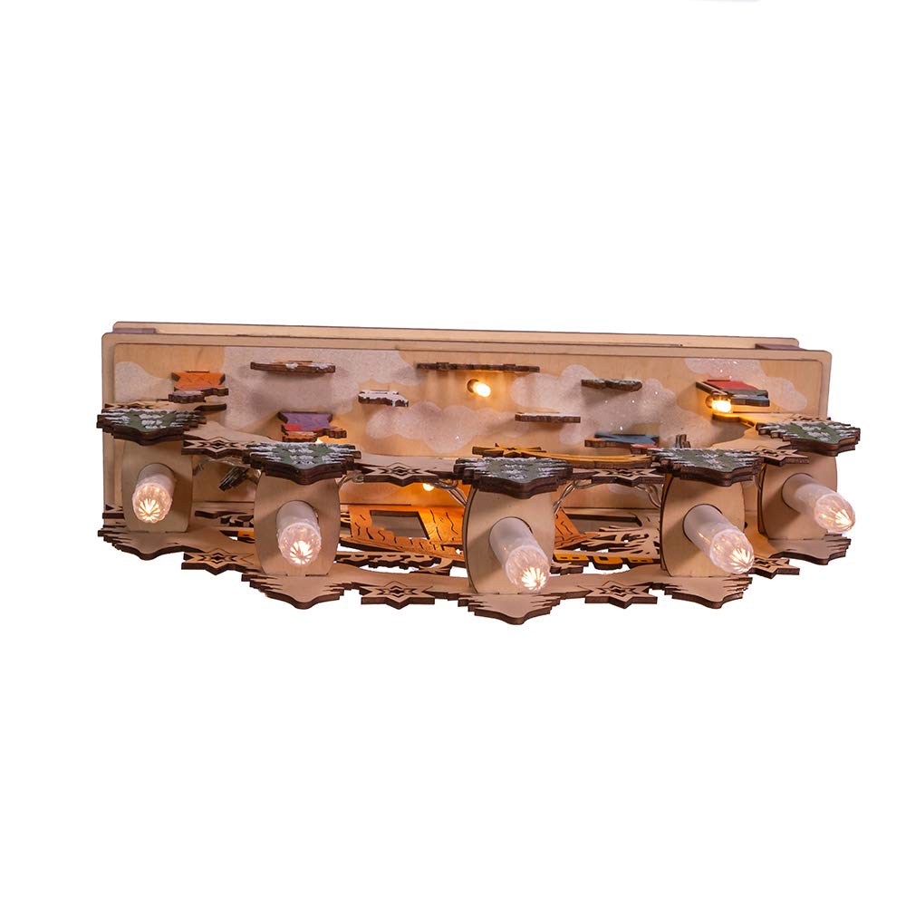 Kurt Adler Light-Up Wooden Nativity Scene with Candles