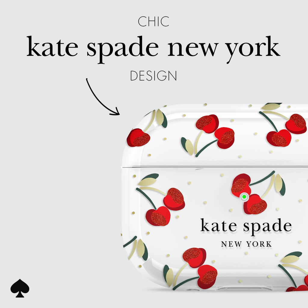 Kate Spade New York AirPods Pro Protective Case with Keychain Ring - Cherry Dot