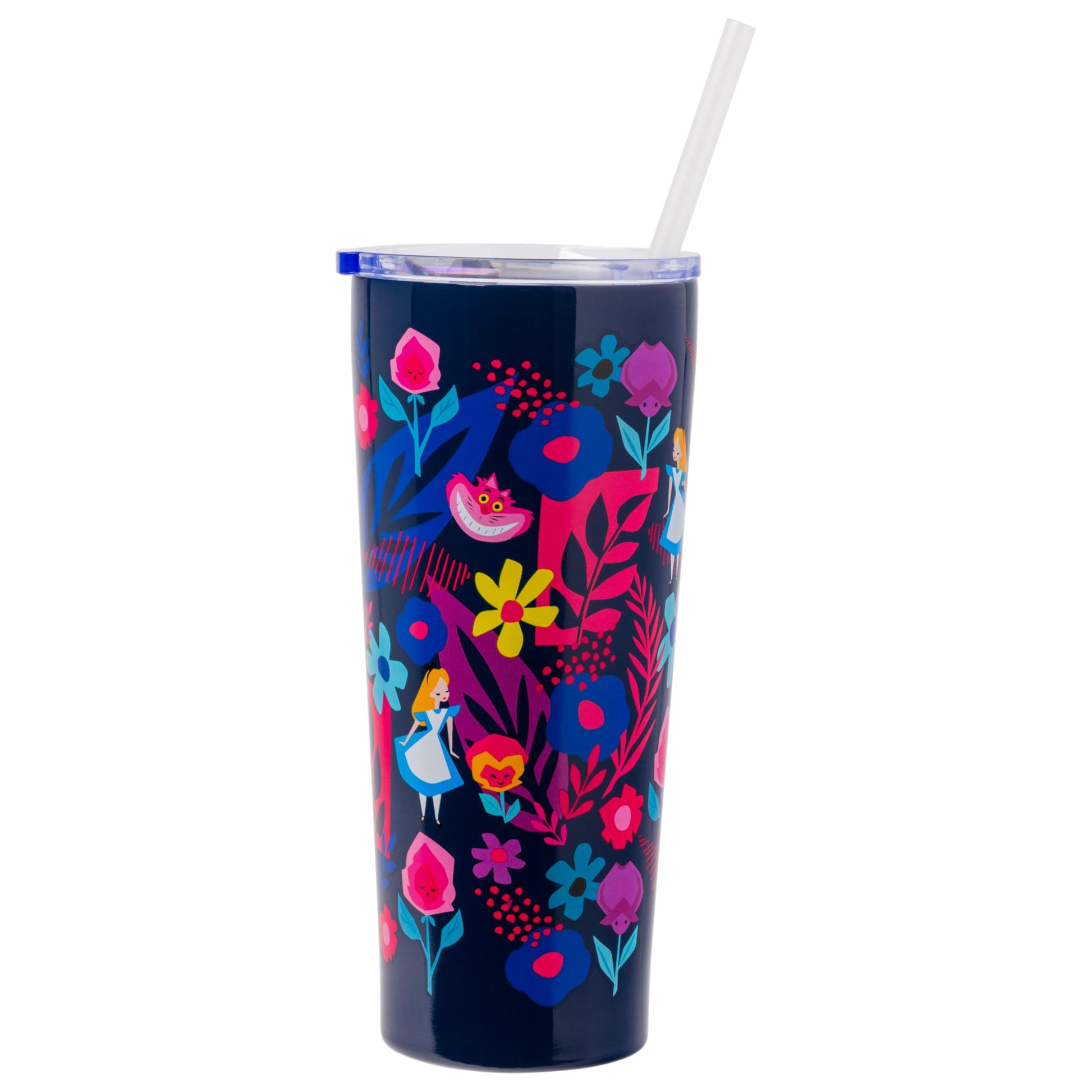 Alice in Wonderland Floral Double Walled Stainless Steel Tumbler