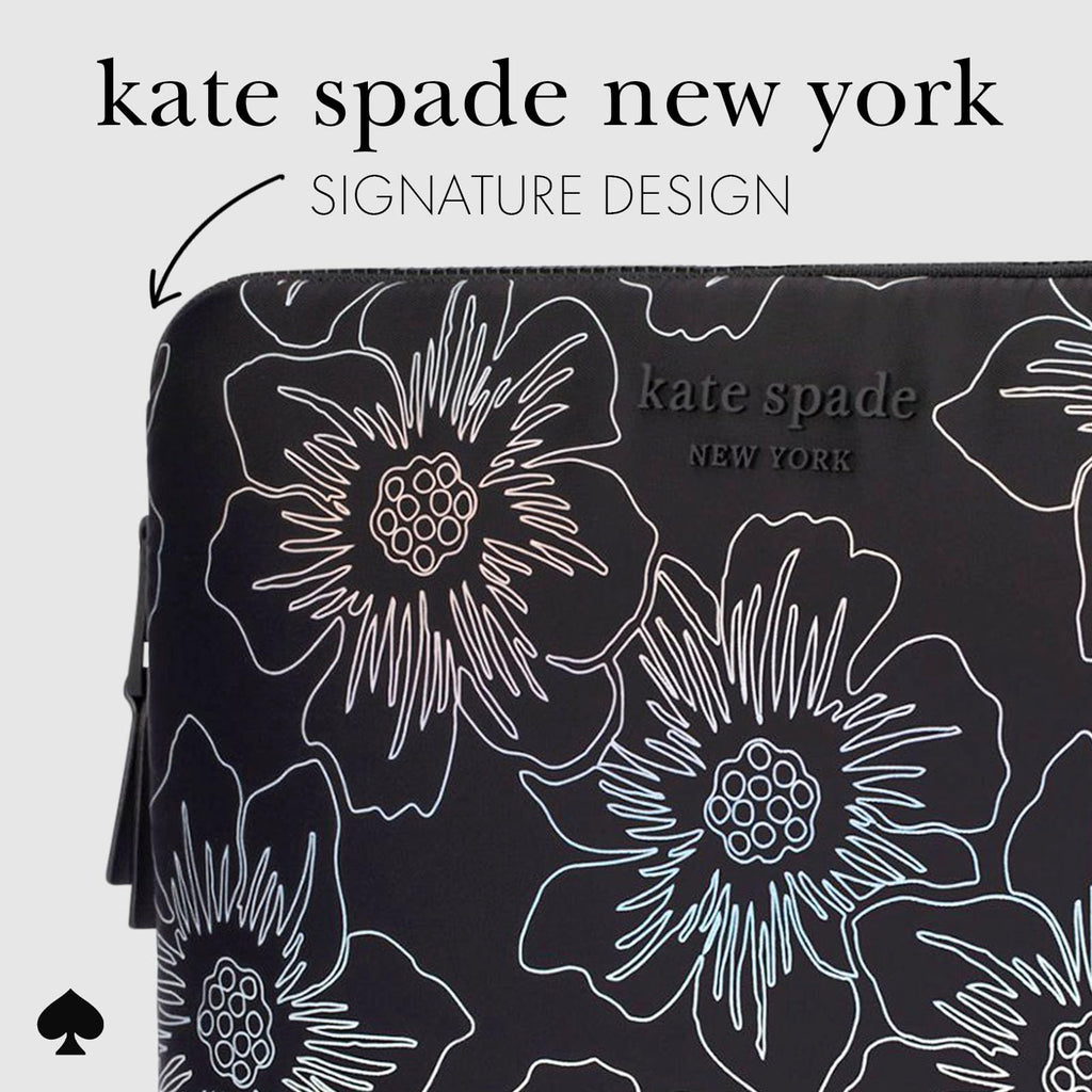 Kate Spade Puffer Laptop Sleeve 14 Inch - Hollyhock Iridescent Black