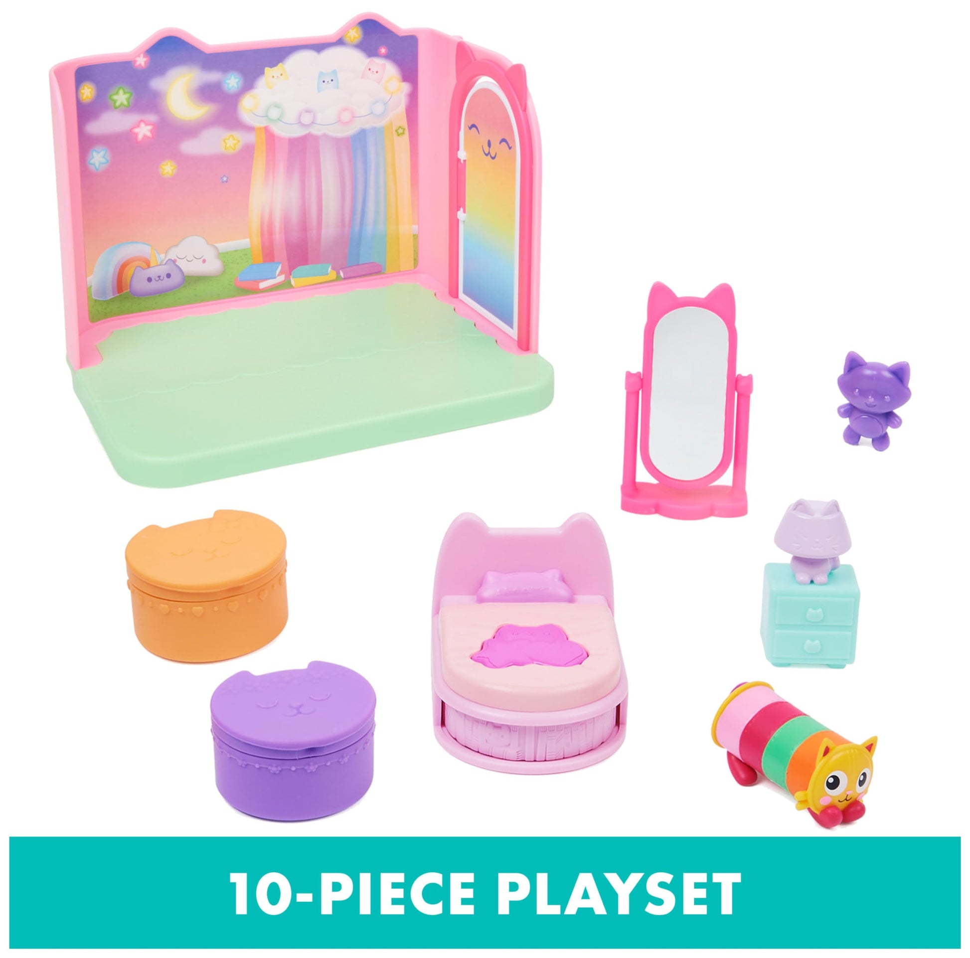 Gabby’s Dollhouse Sweet Dreams Bedroom with Pillow Cat Figure
