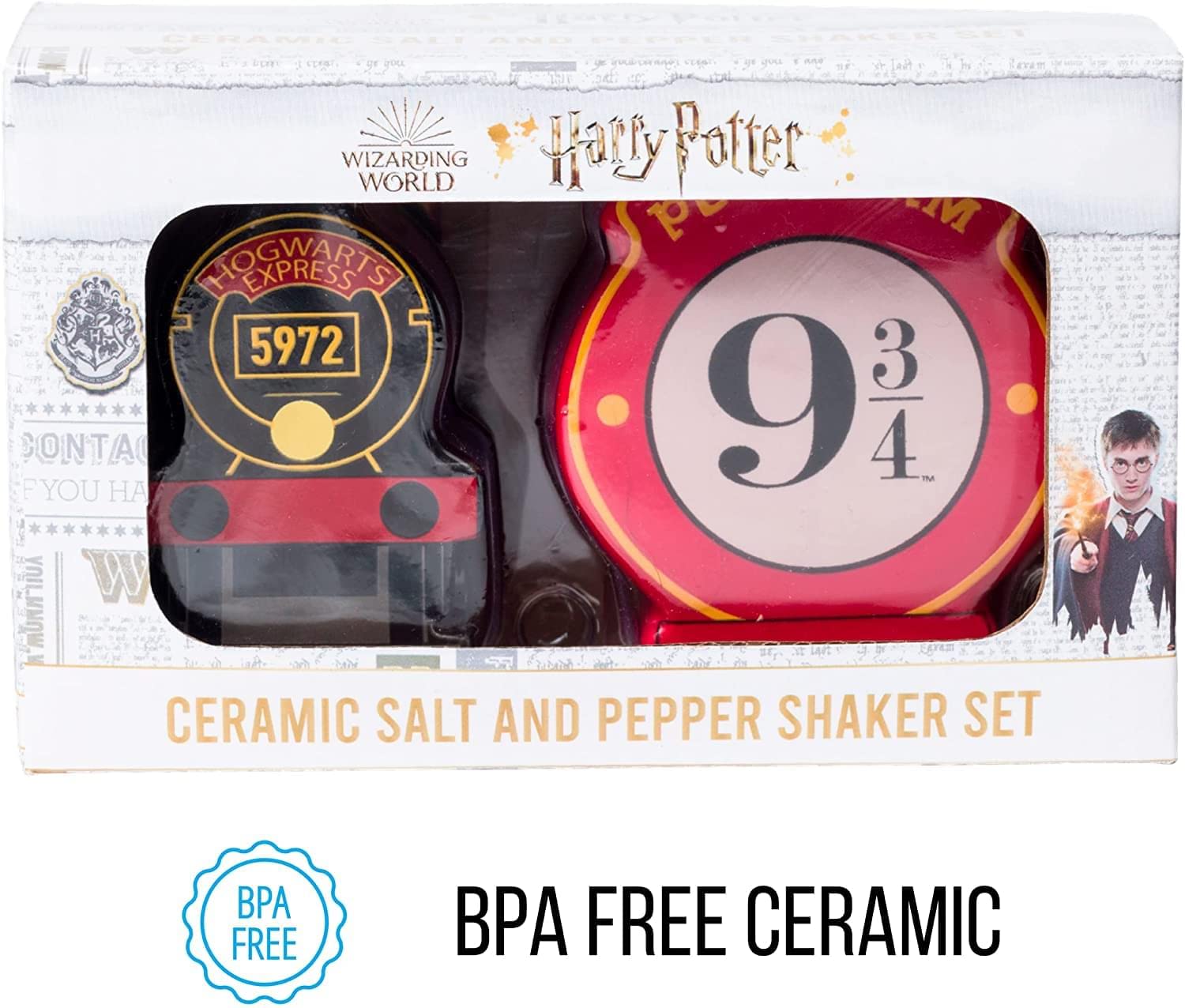 Harry Potter Hogwarts Express Platform 9 3/4 Ceramic Salt and Pepper Shaker