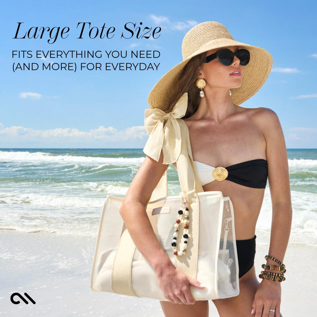 Case-Mate Special Edition Ecru Raffia Bow Beach Tote