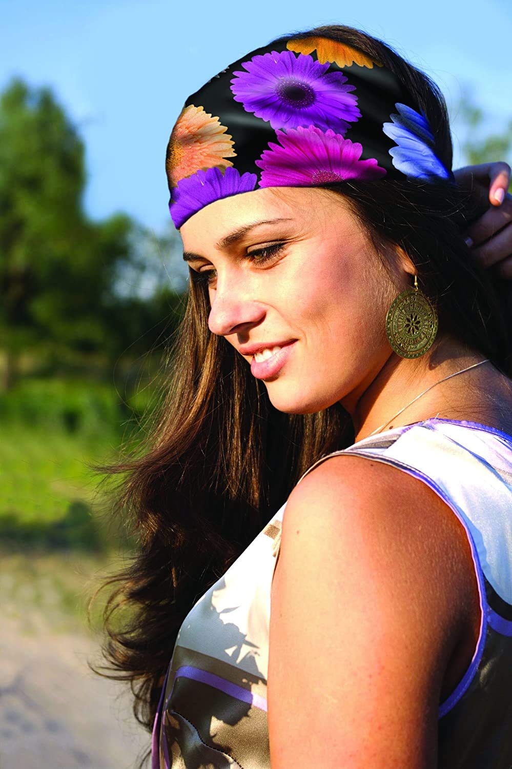 Spoontiques American Flag Hair Wrap - Multifunctional Bandanna, Headband, Hair Tie, Gaiter, and Scarf