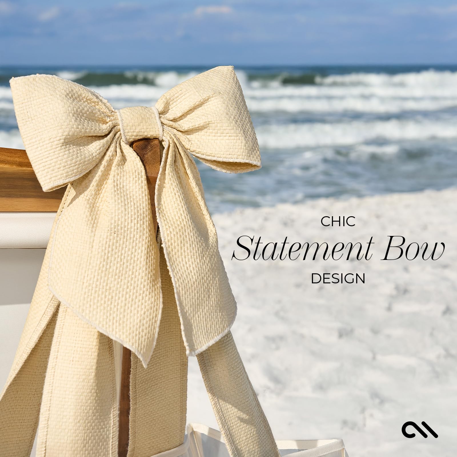 Case-Mate Special Edition Ecru Raffia Bow Beach Tote