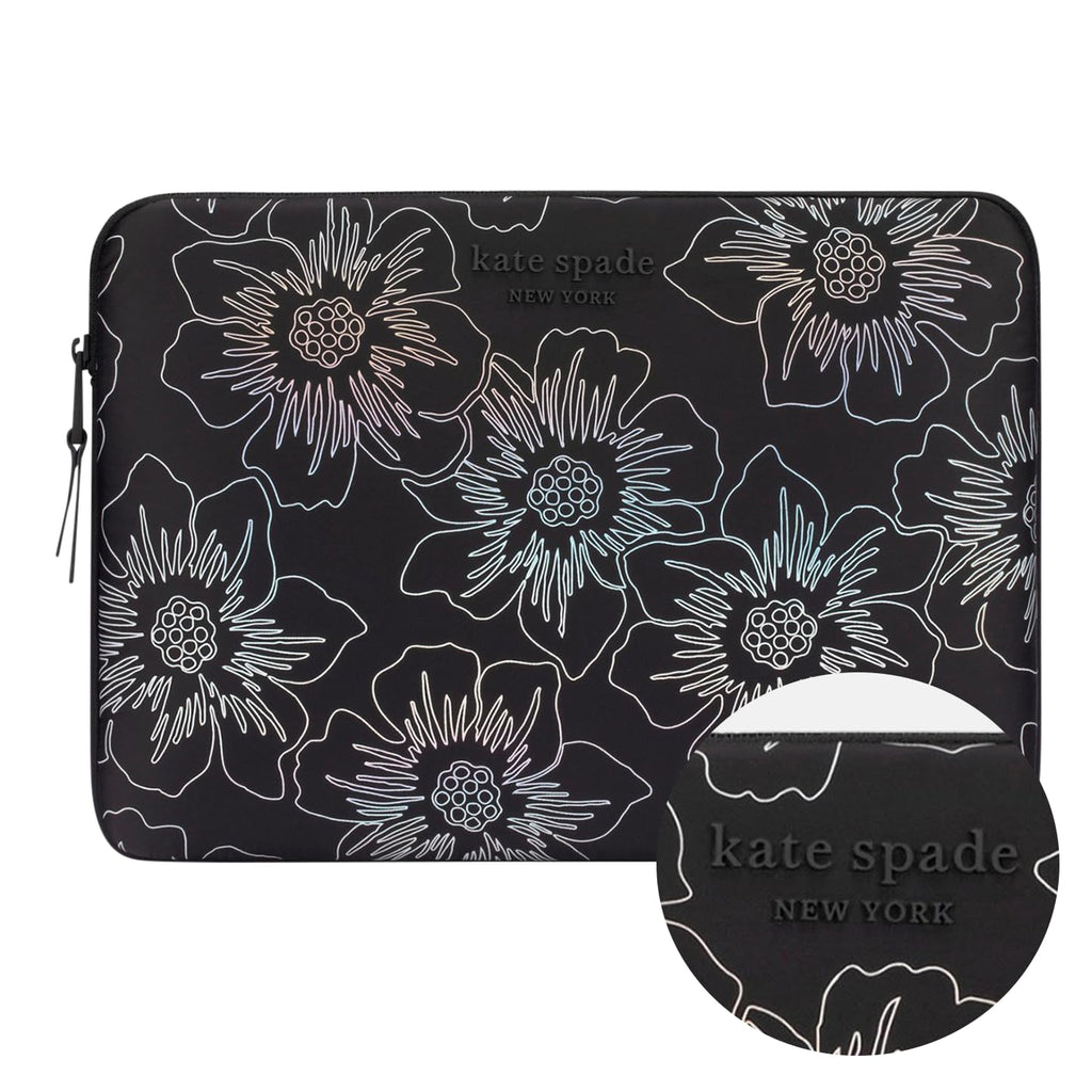 Kate Spade Puffer Laptop Sleeve 14 Inch - Hollyhock Iridescent Black