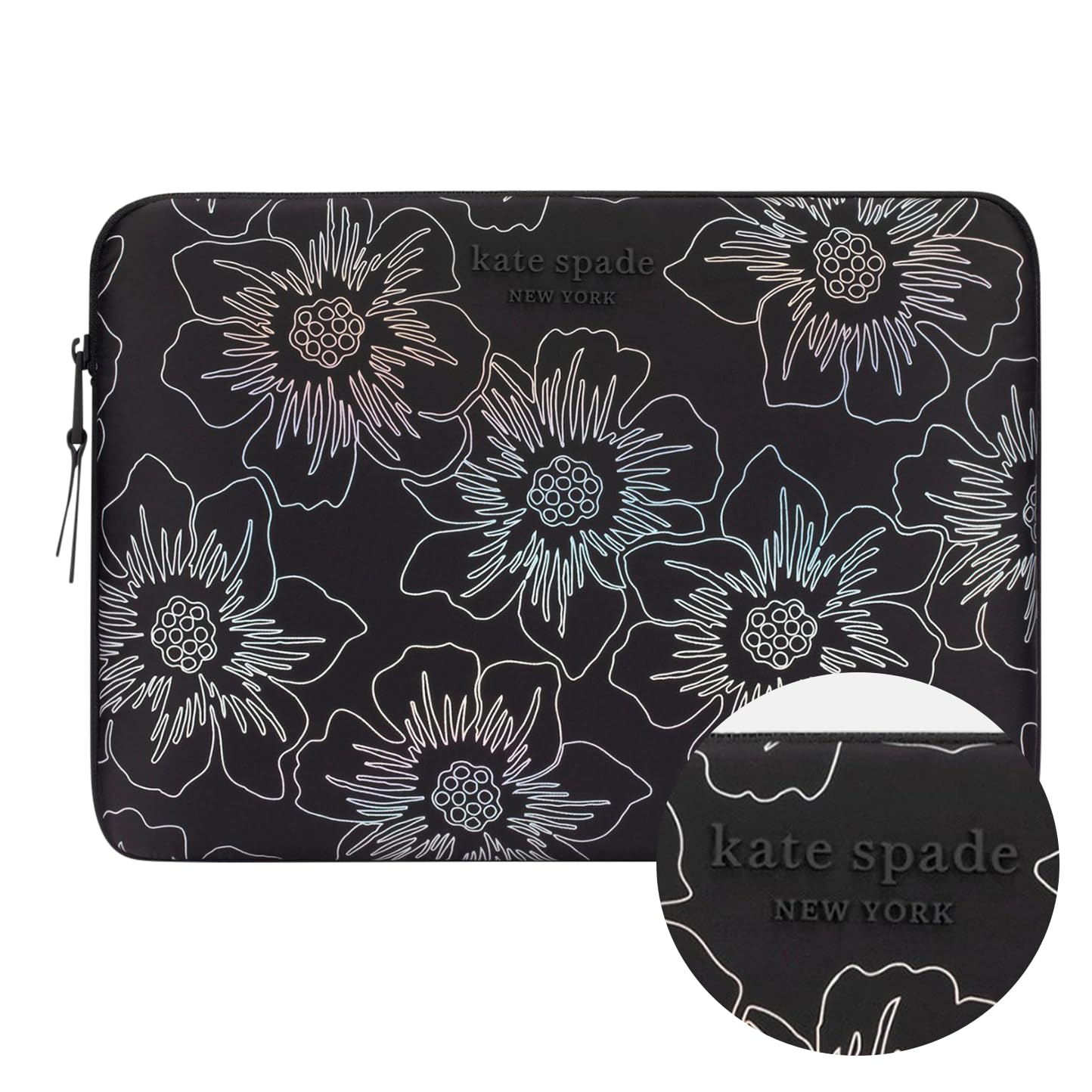 Kate Spade Puffer Laptop Sleeve 14 Inch - Hollyhock Iridescent Black