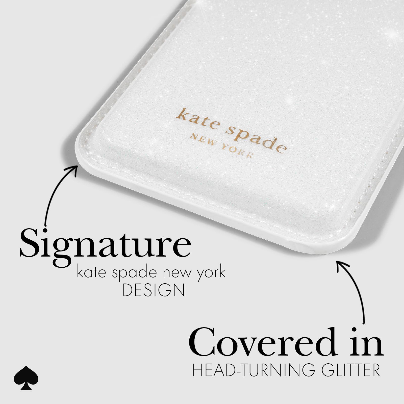 Kate Spade White Glitter Magnetic Wallet/Card Holder