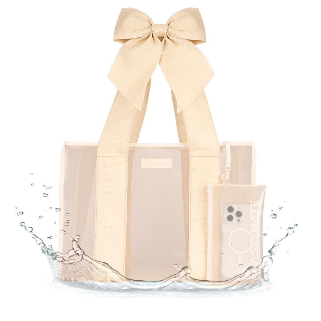 Case-Mate Special Edition Ecru Raffia Bow Beach Tote