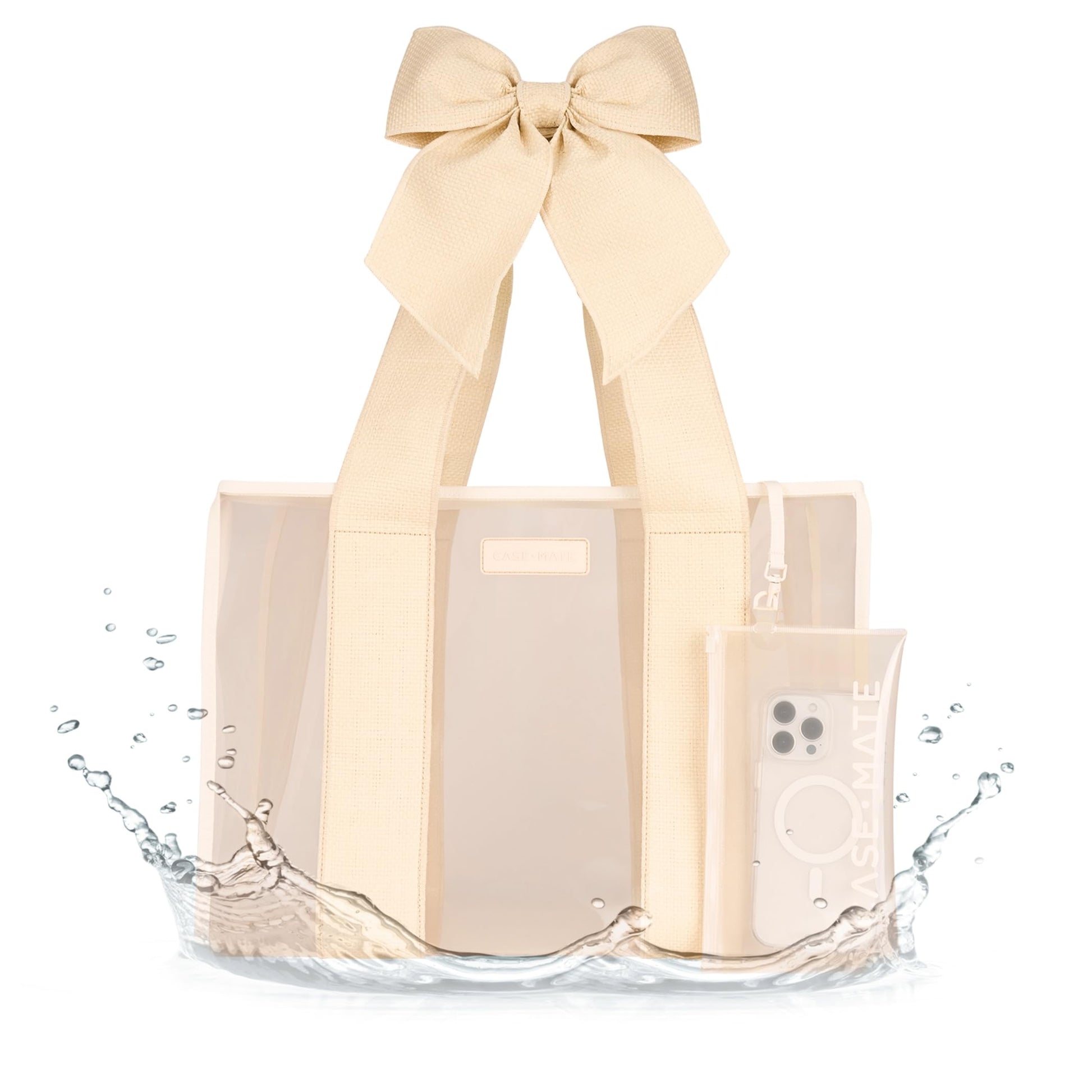 Case-Mate Special Edition Ecru Raffia Bow Beach Tote