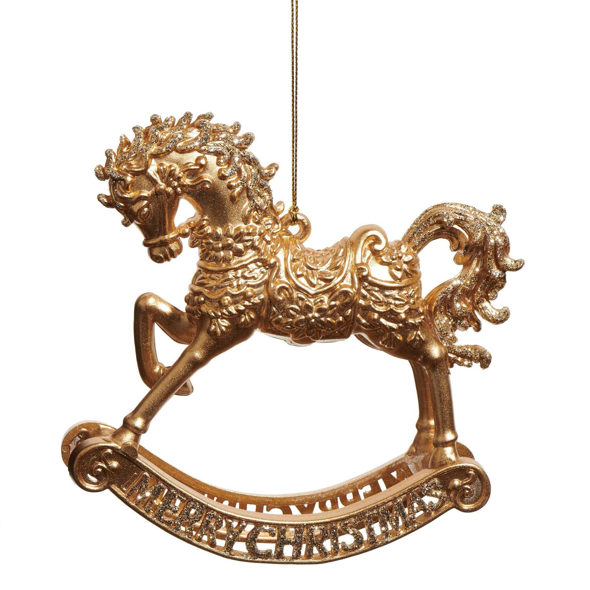 RAZ Gold Rocking Horse Ornament **PREORDER**