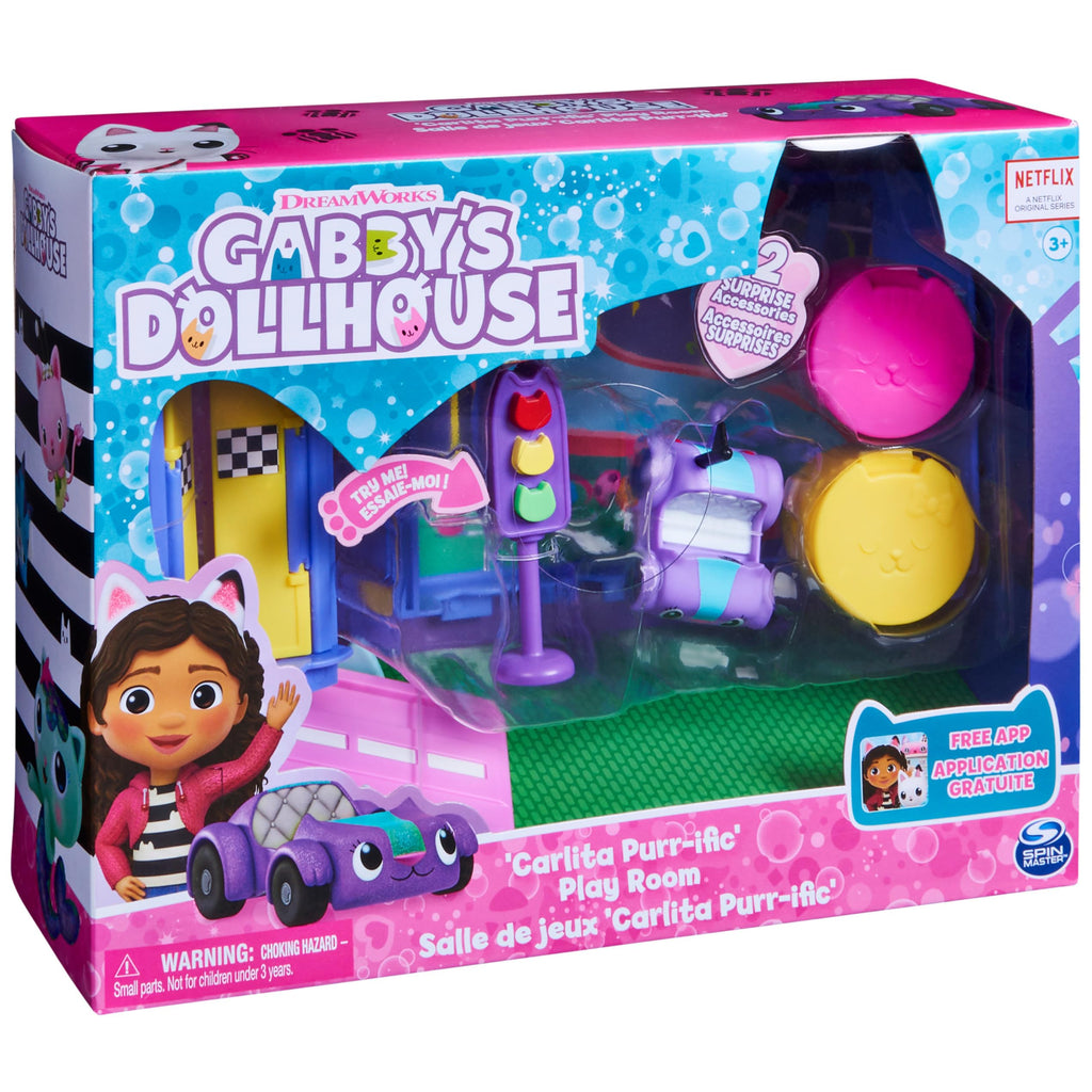 Gabby's Dollhouse Carlita Purr-ific Play Room with Carlita Toy Car
