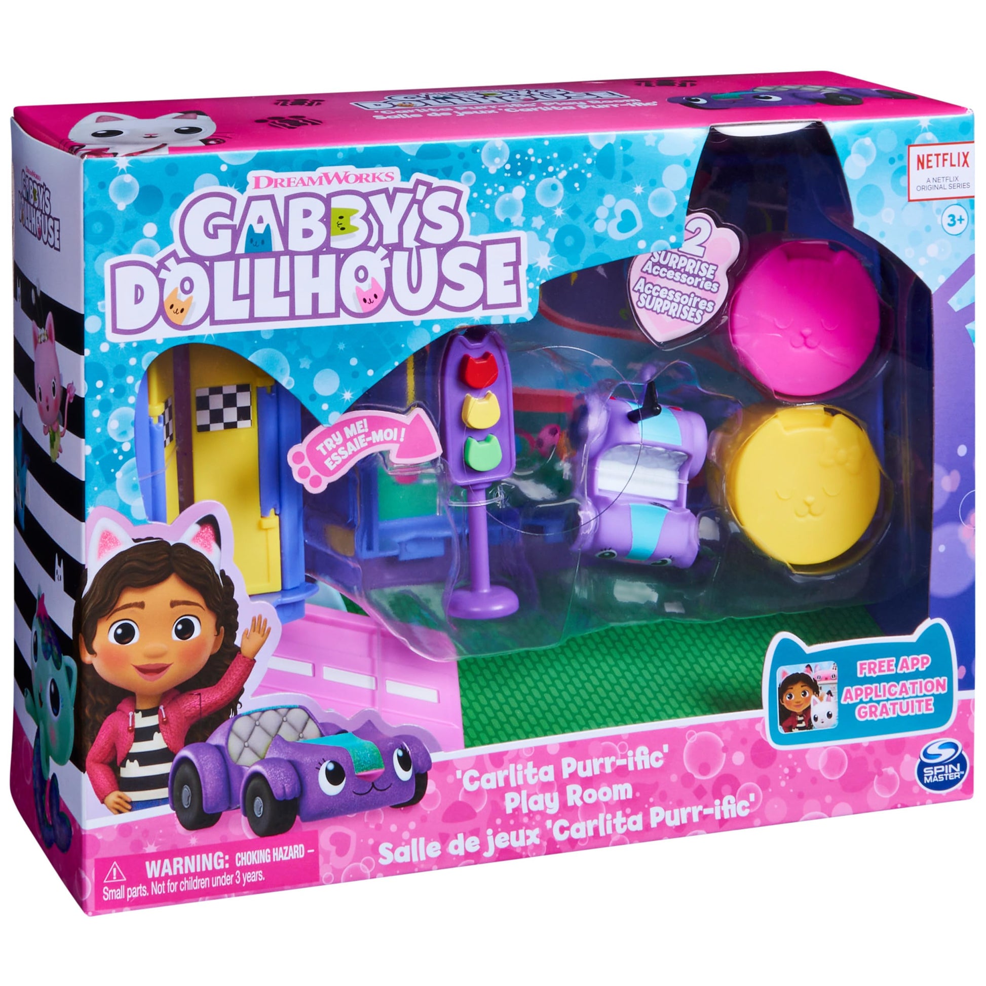Gabby's Dollhouse Carlita Purr-ific Play Room with Carlita Toy Car