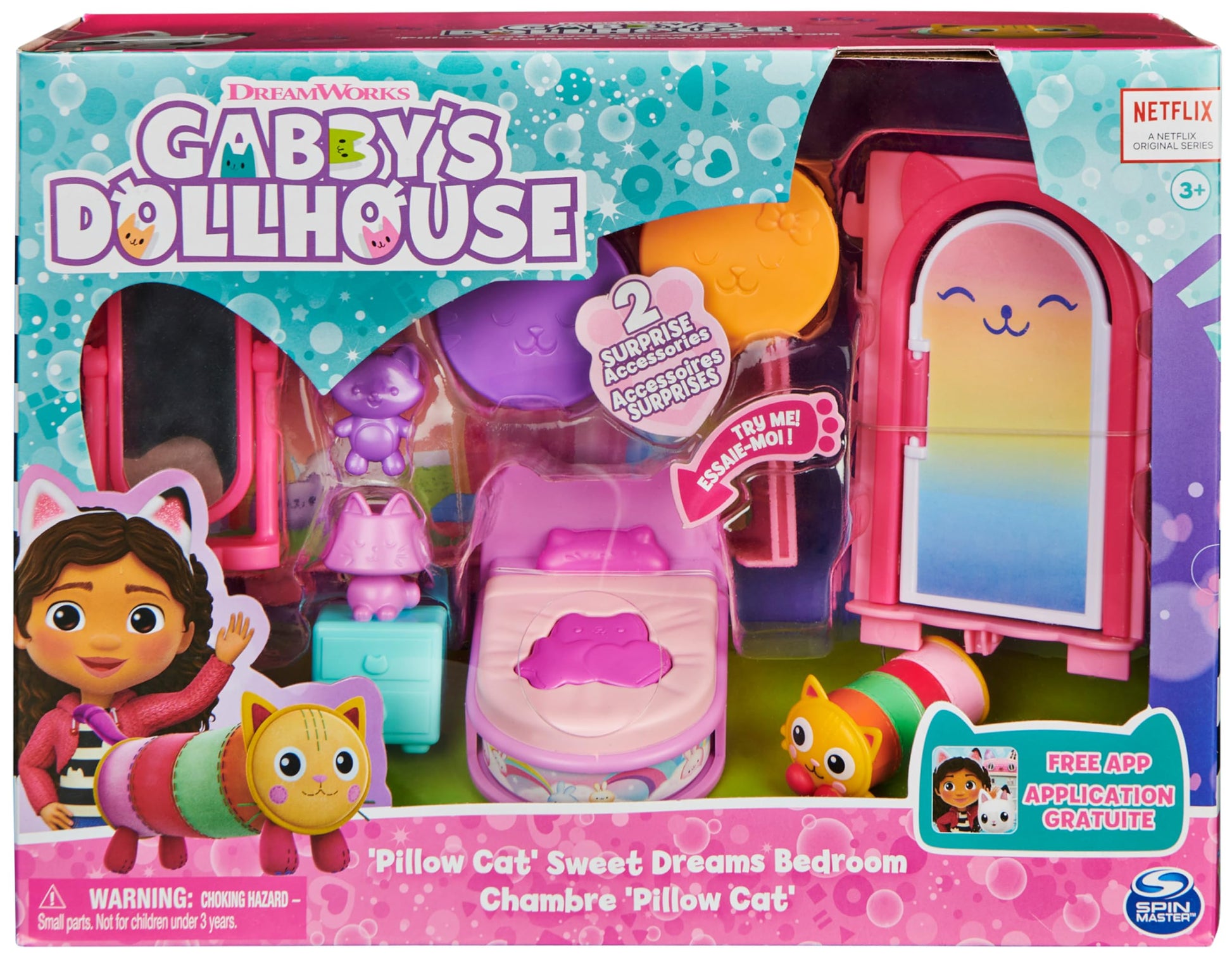 Gabby’s Dollhouse Sweet Dreams Bedroom with Pillow Cat Figure