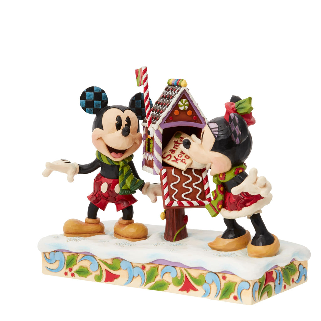 Disney Traditions First Edition Mickey and Minnie Mouse Letters to Santa Figurine