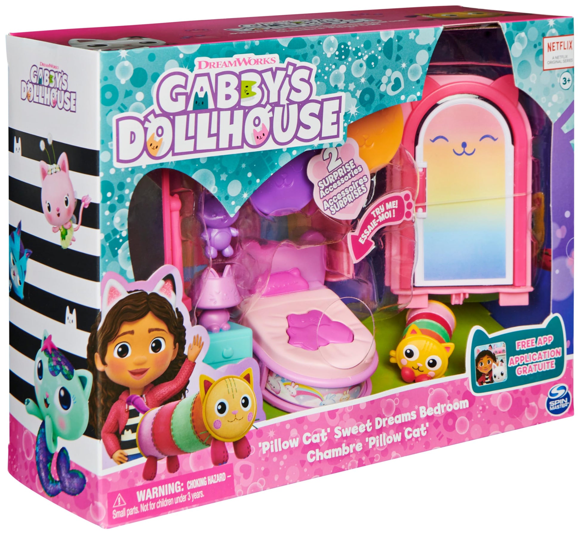 Gabby’s Dollhouse Sweet Dreams Bedroom with Pillow Cat Figure