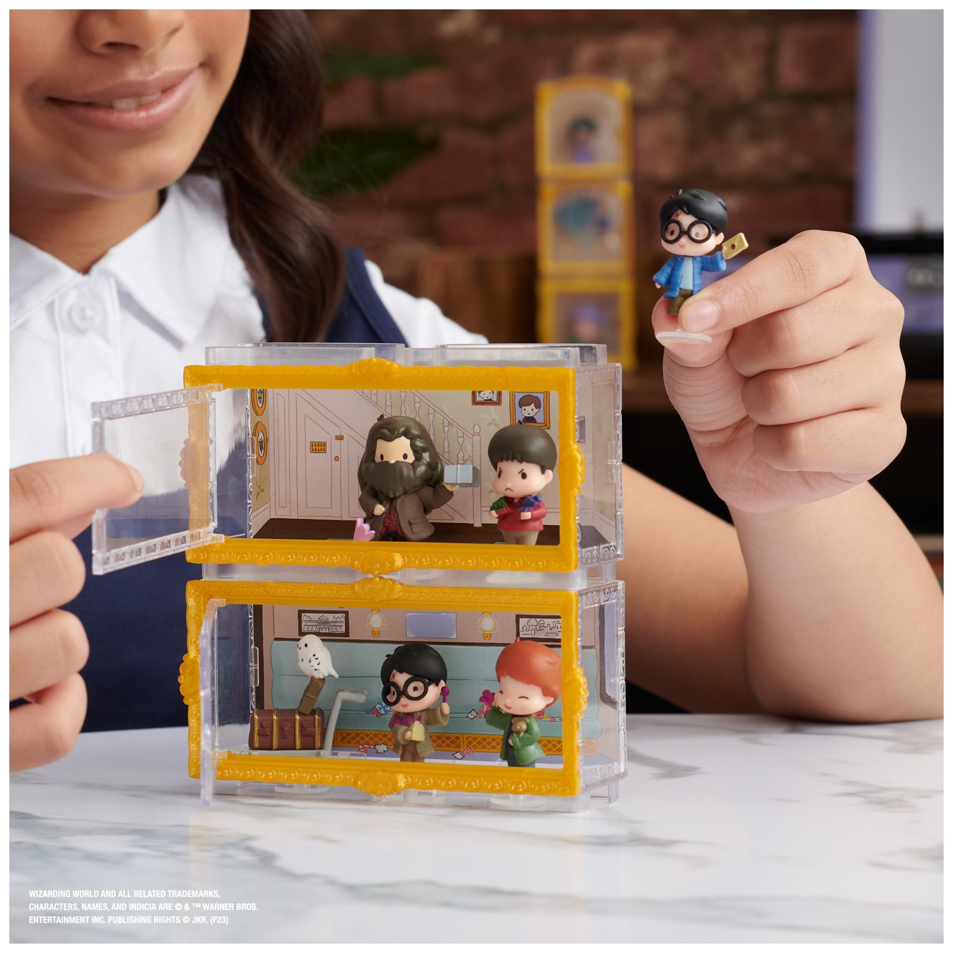 Harry Potter Micro Magical Moments Action Figures Set with Harry, Ron, Hedwig