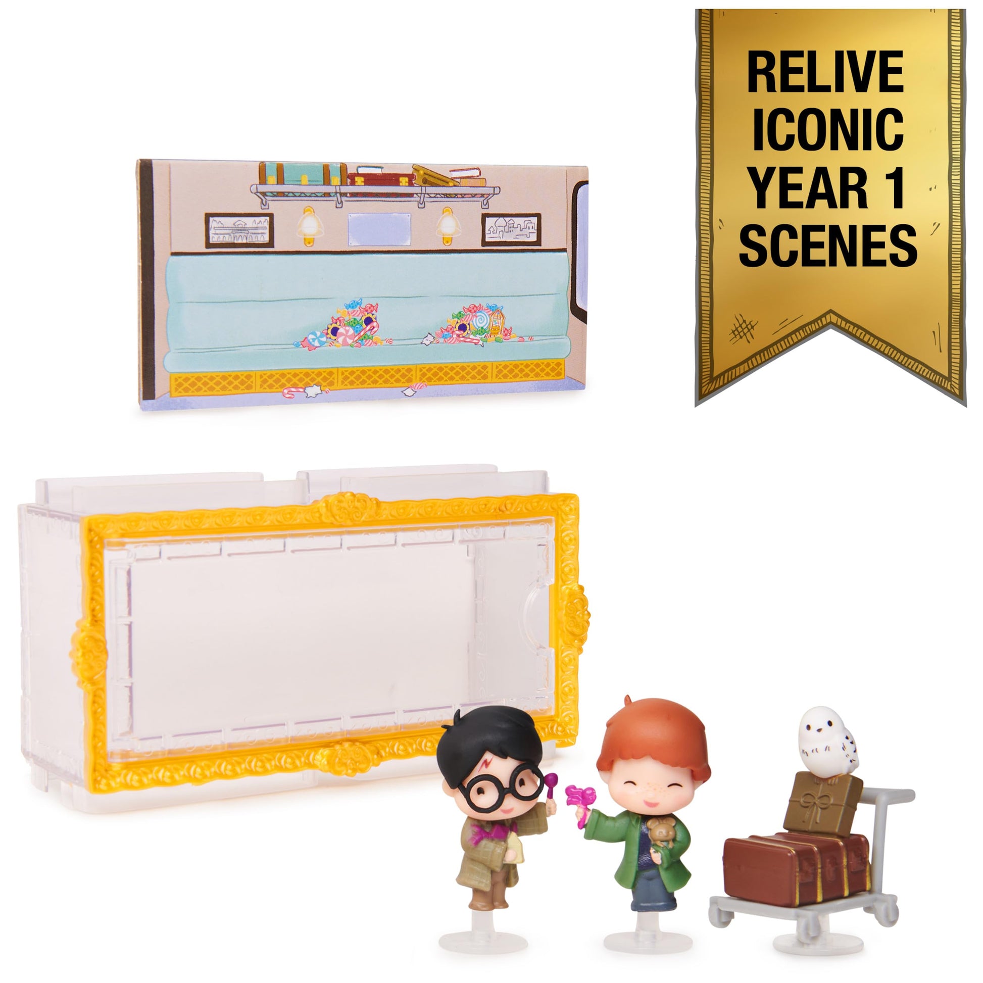 Harry Potter Micro Magical Moments Action Figures Set with Harry, Ron, Hedwig