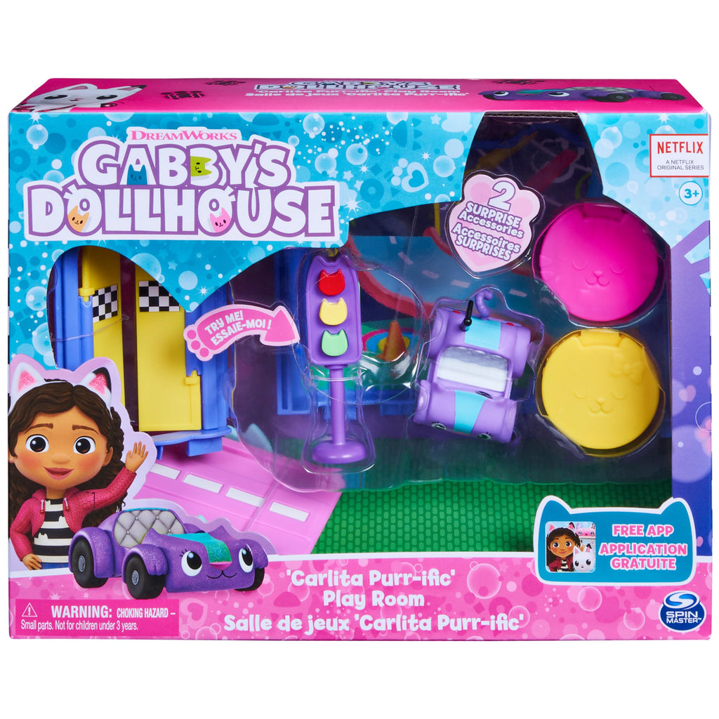 Gabby's Dollhouse Carlita Purr-ific Play Room with Carlita Toy Car