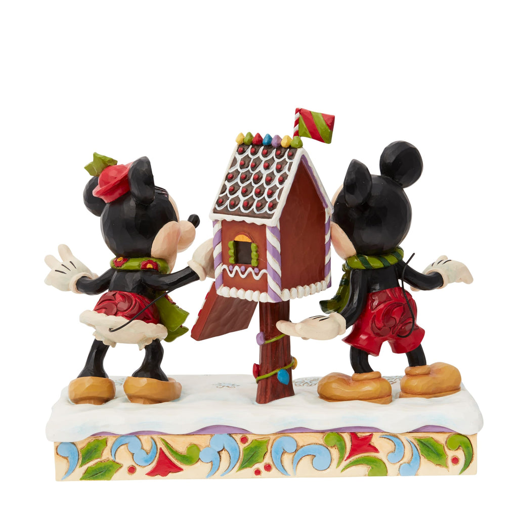 Disney Traditions First Edition Mickey and Minnie Mouse Letters to Santa Figurine