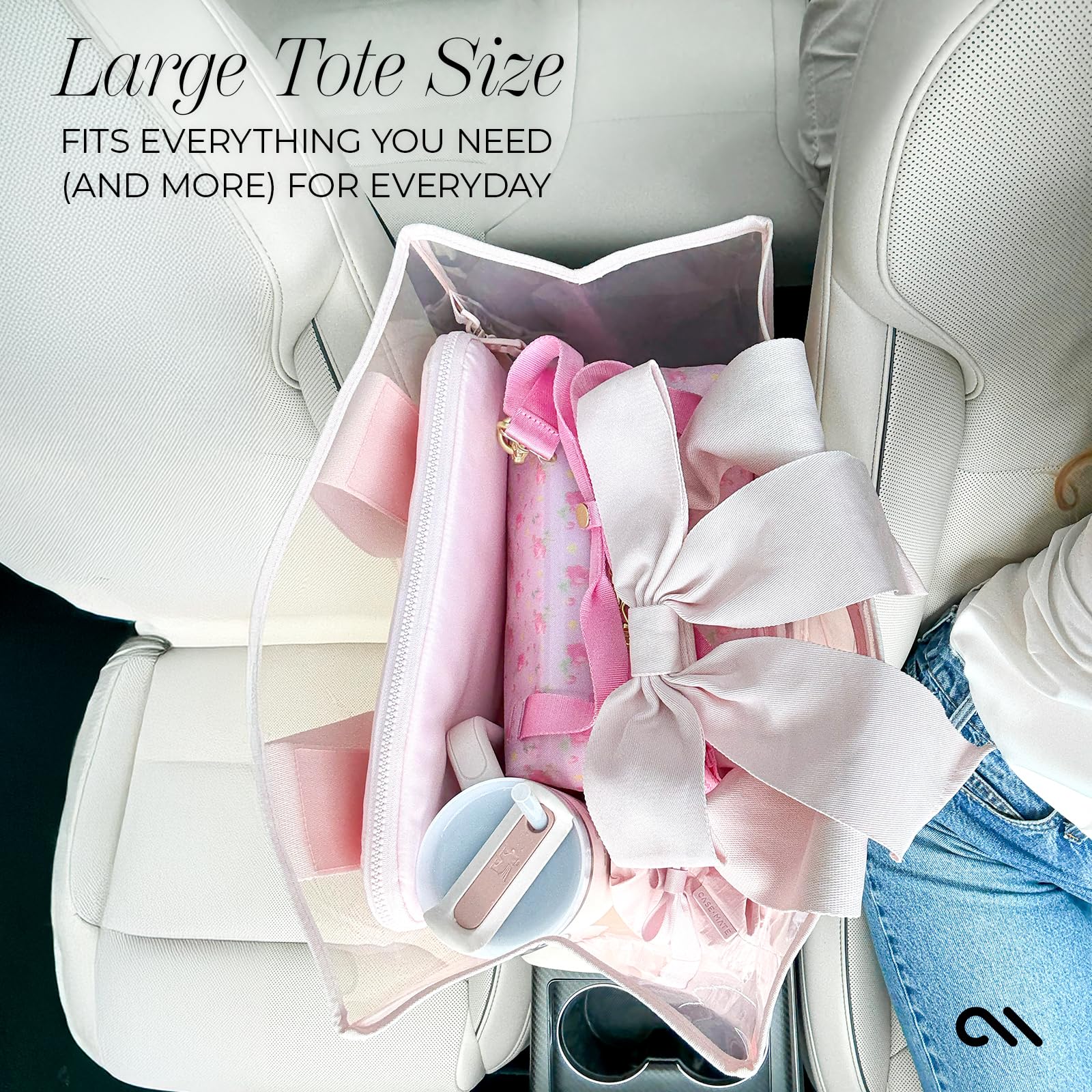 Case-Mate Pink Bow Jelly Tote