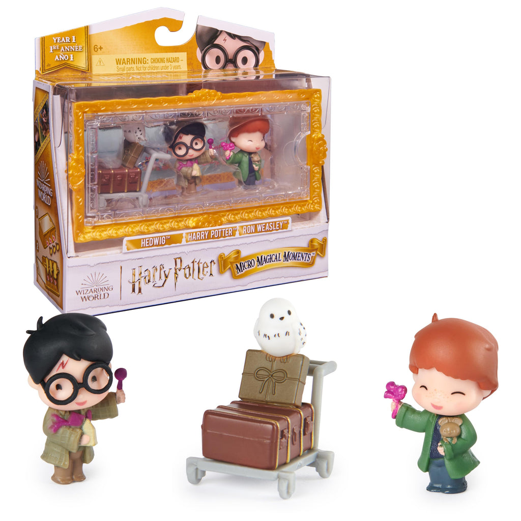 Harry Potter Micro Magical Moments Action Figures Set with Harry, Ron, Hedwig