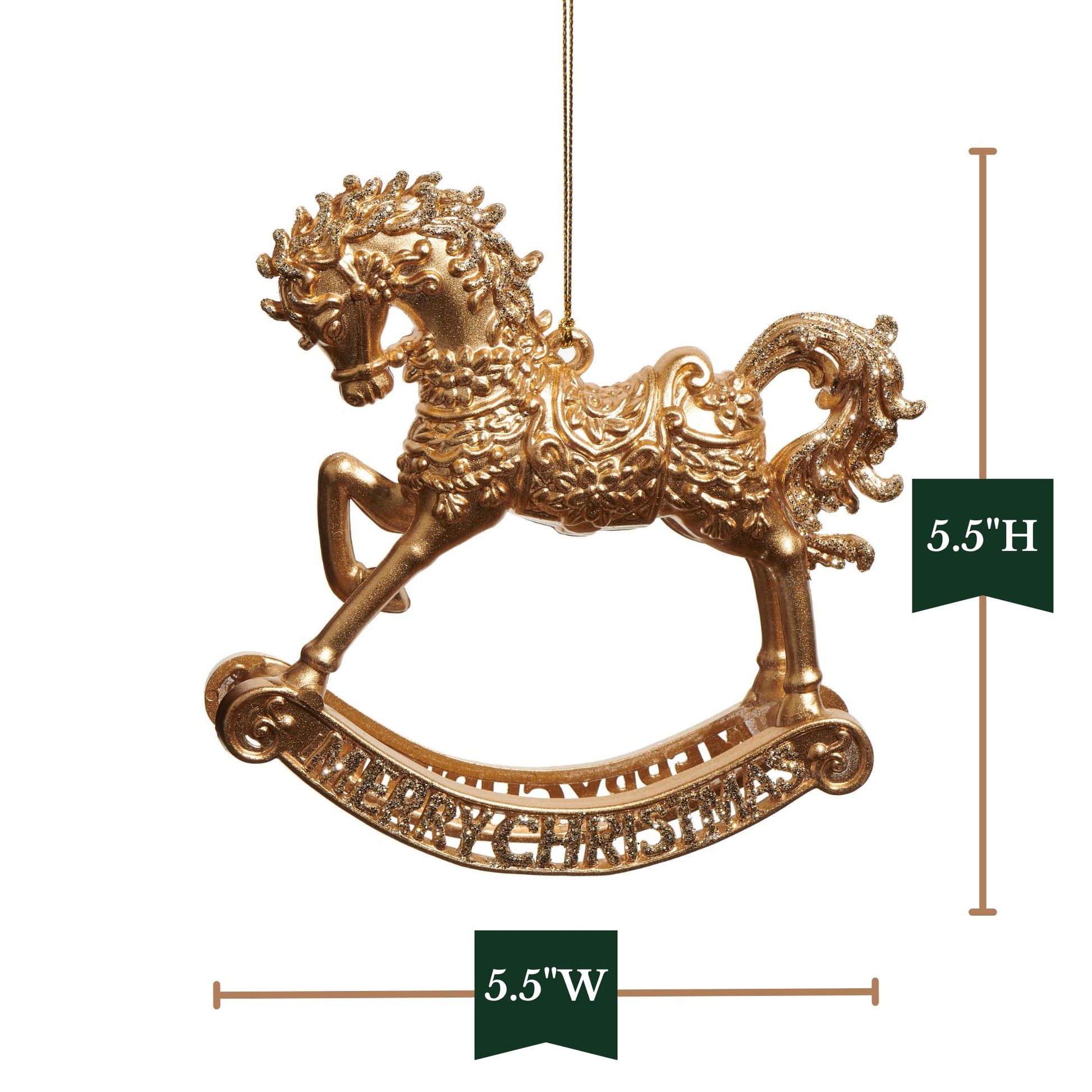 RAZ Gold Rocking Horse Ornament **PREORDER**