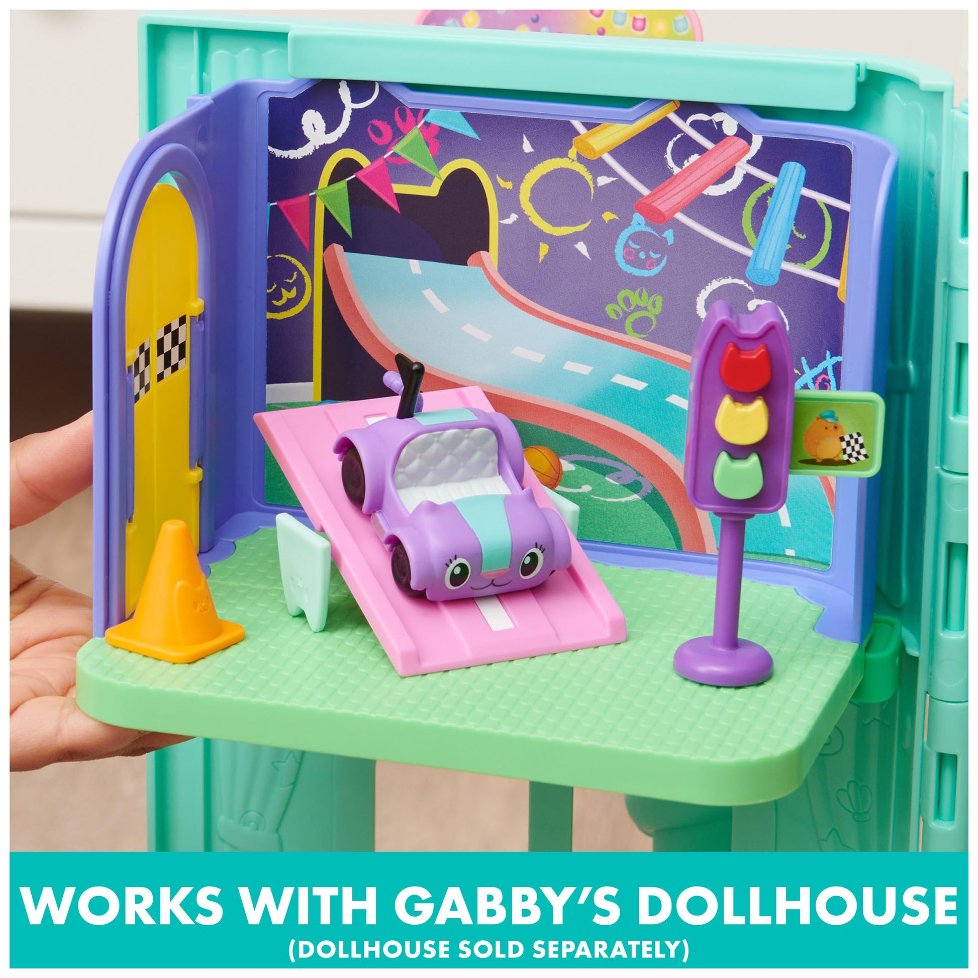 Gabby's Dollhouse Carlita Purr-ific Play Room with Carlita Toy Car
