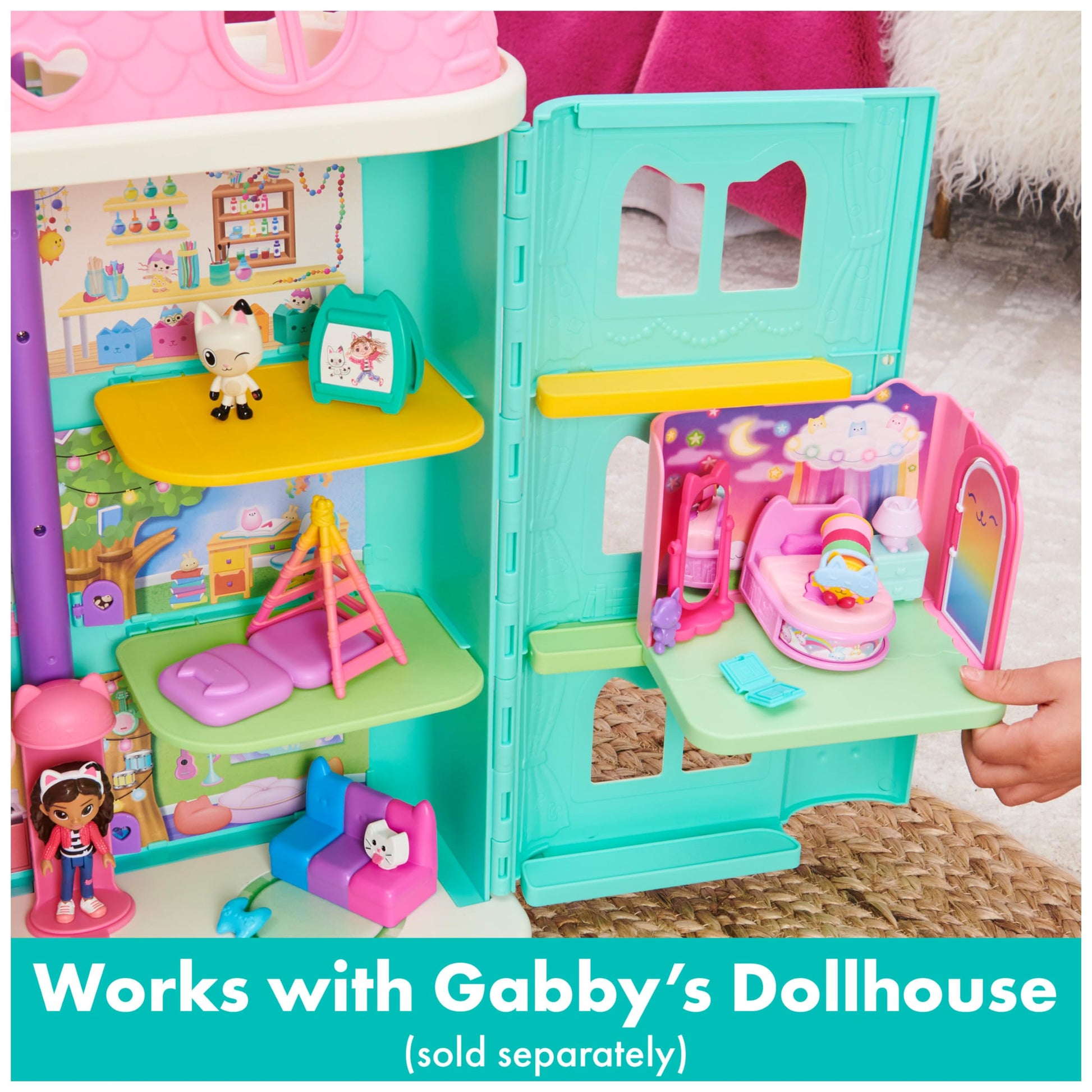Gabby’s Dollhouse Sweet Dreams Bedroom with Pillow Cat Figure