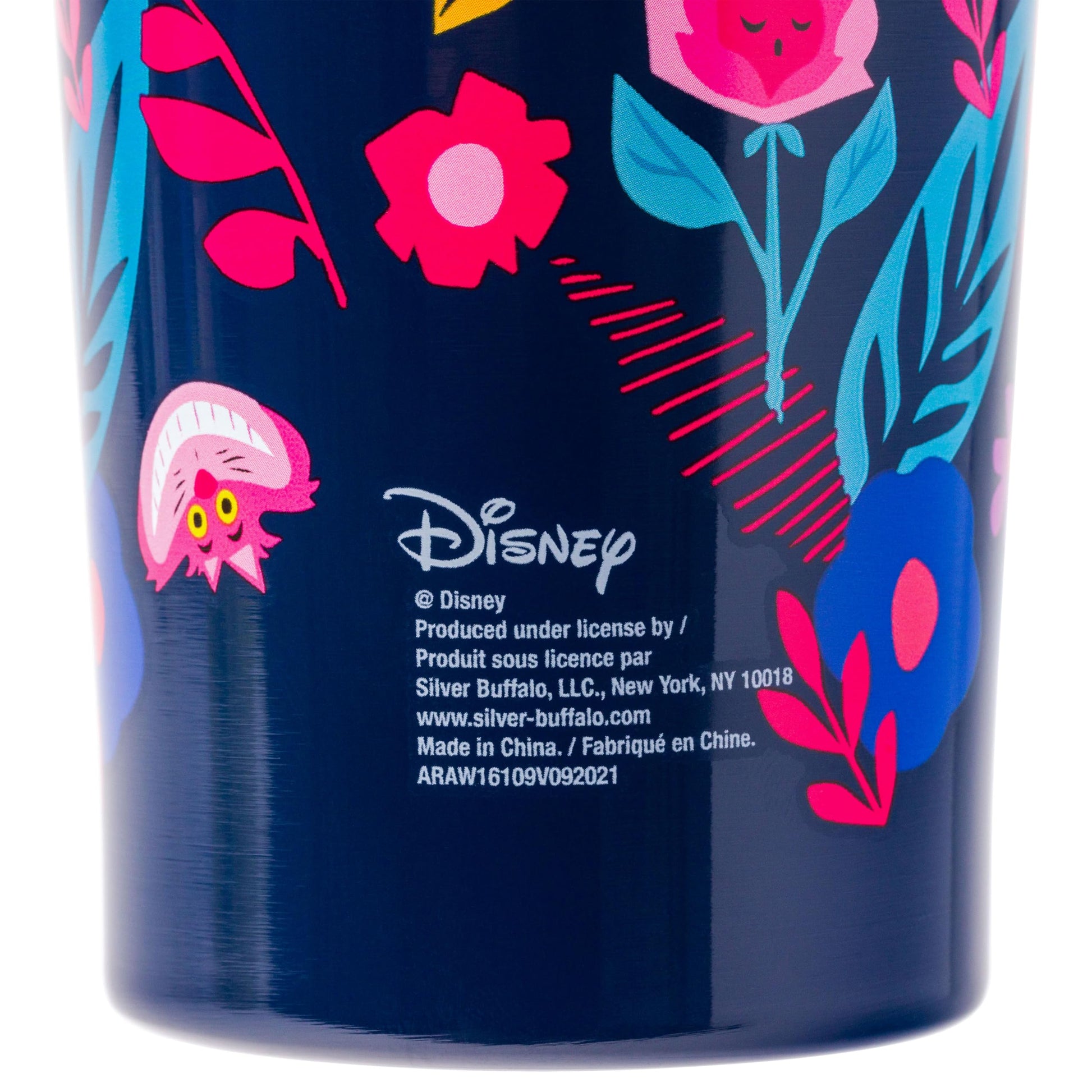 Alice in Wonderland Floral Double Walled Stainless Steel Tumbler