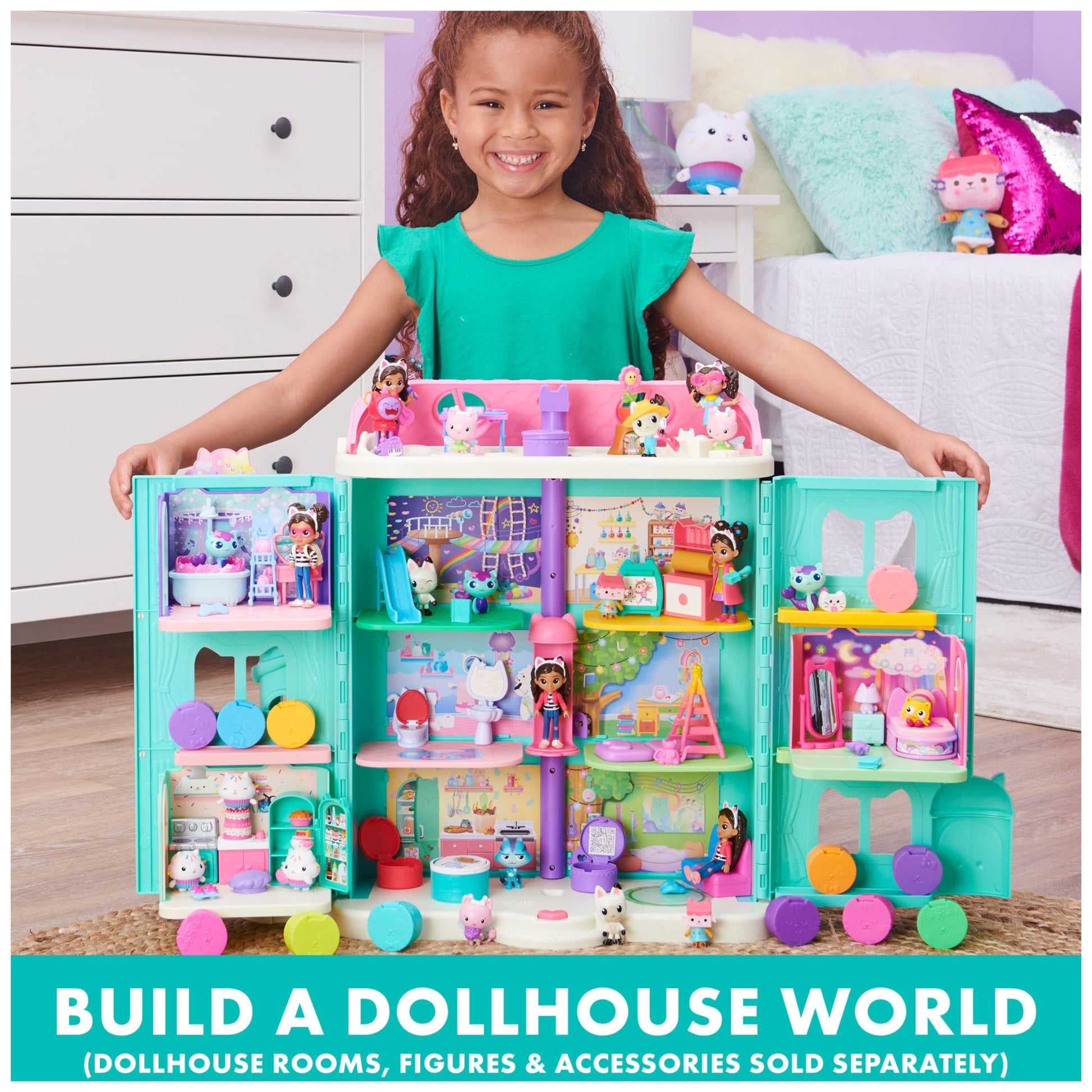 Gabby’s Dollhouse Sweet Dreams Bedroom with Pillow Cat Figure