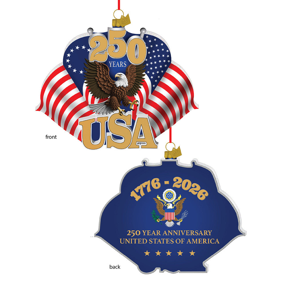 United States of America 250th Anniversary Glass Ornament