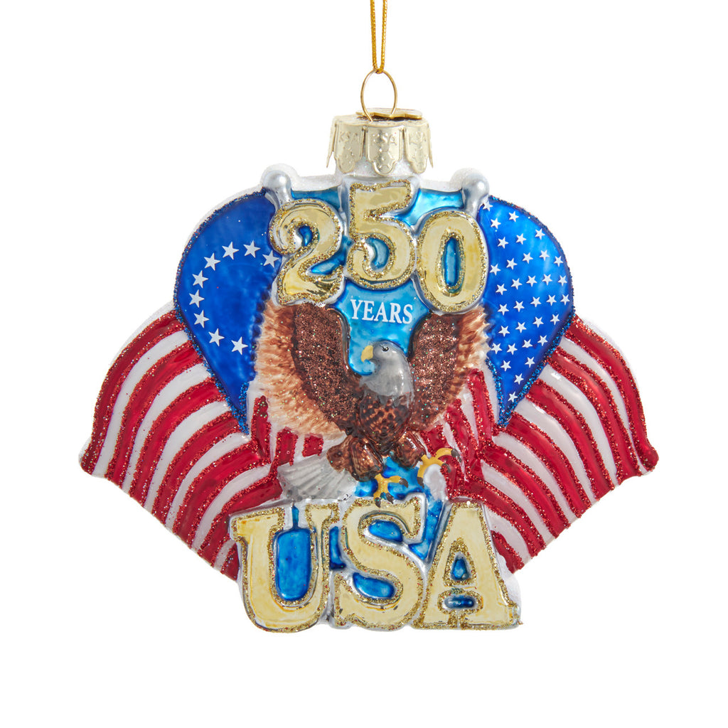 United States of America 250th Anniversary Glass Ornament